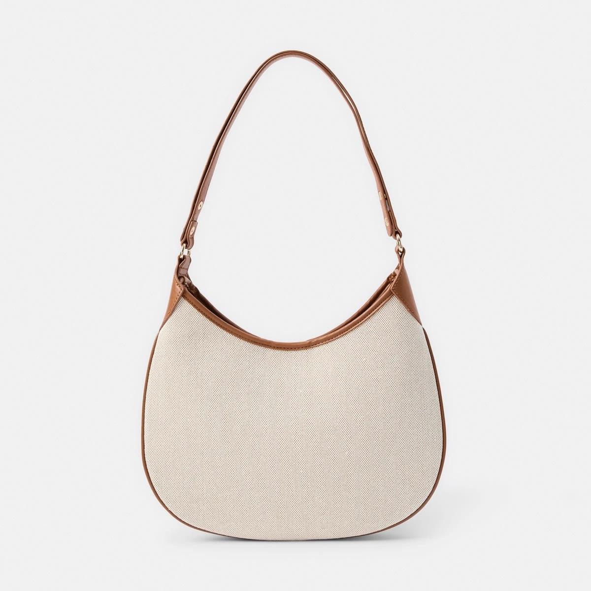 1 Woven Contrast Shoulder Bag Nat Tan, 1 of 10