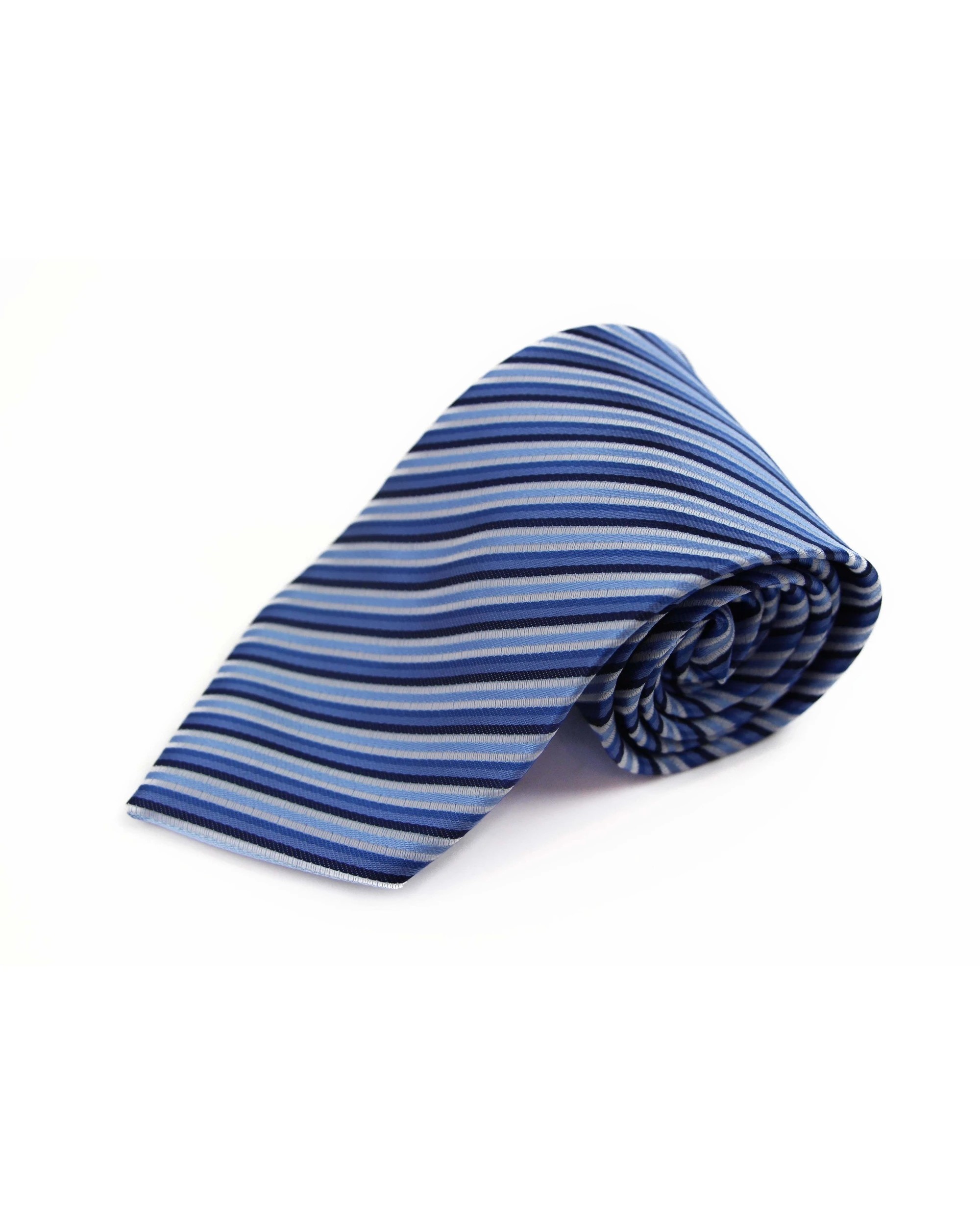 1 Zasel Mens Blue Striped 8cm Patterned Neck Tie, 1 of 2