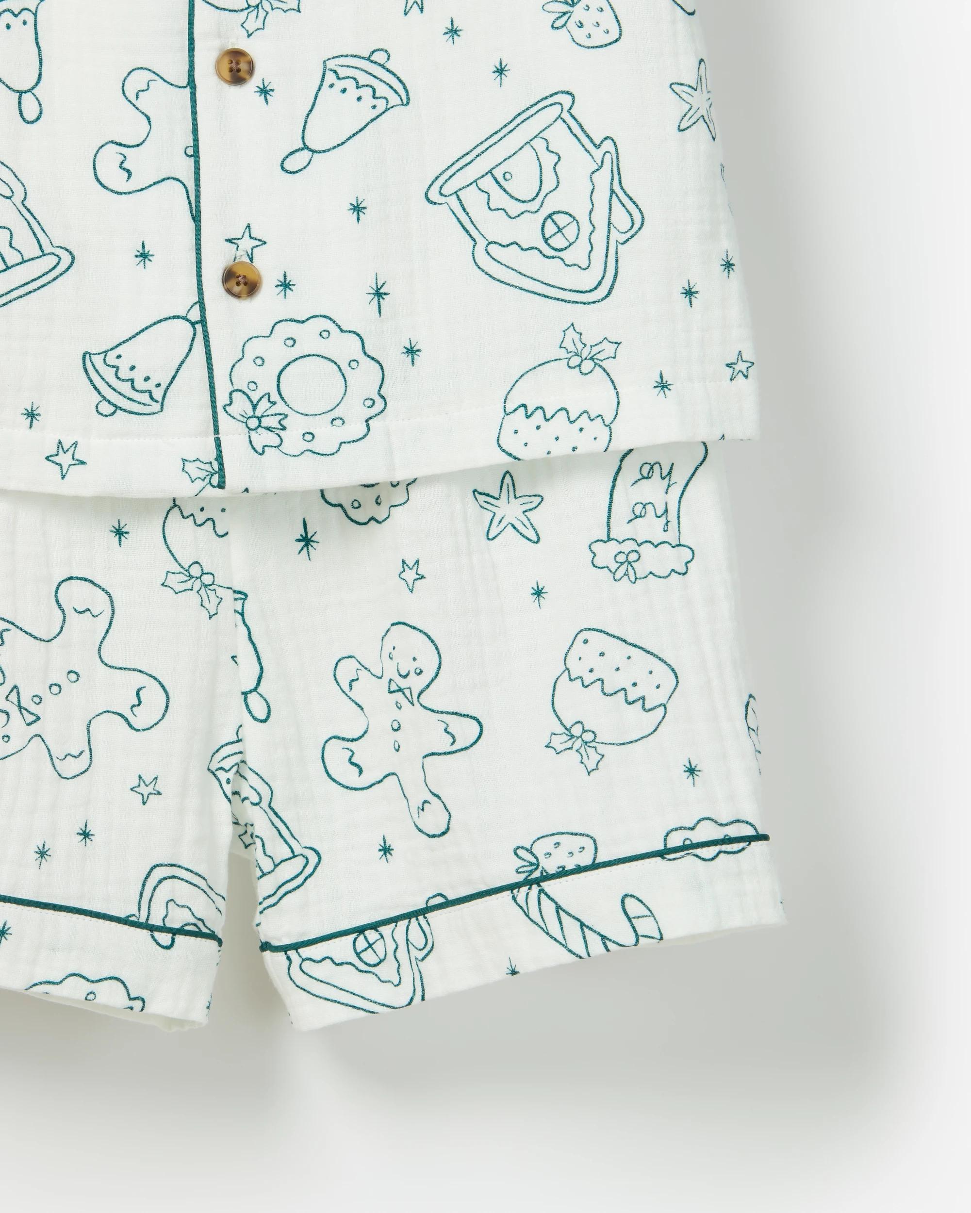 5 Target Sibling Matching Christmas Icons Australian Cotton Younger Kids Pyjama Set GREEN/WHITE ICONS, 5 of 6