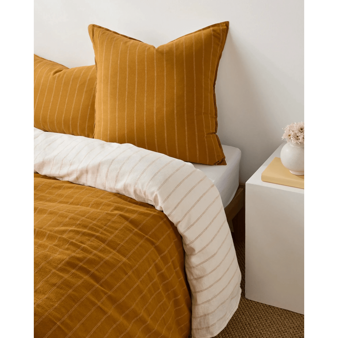 1 Target Adelle Stripe Linen/Cotton European Pillowcase - Yellow, 1 of 6