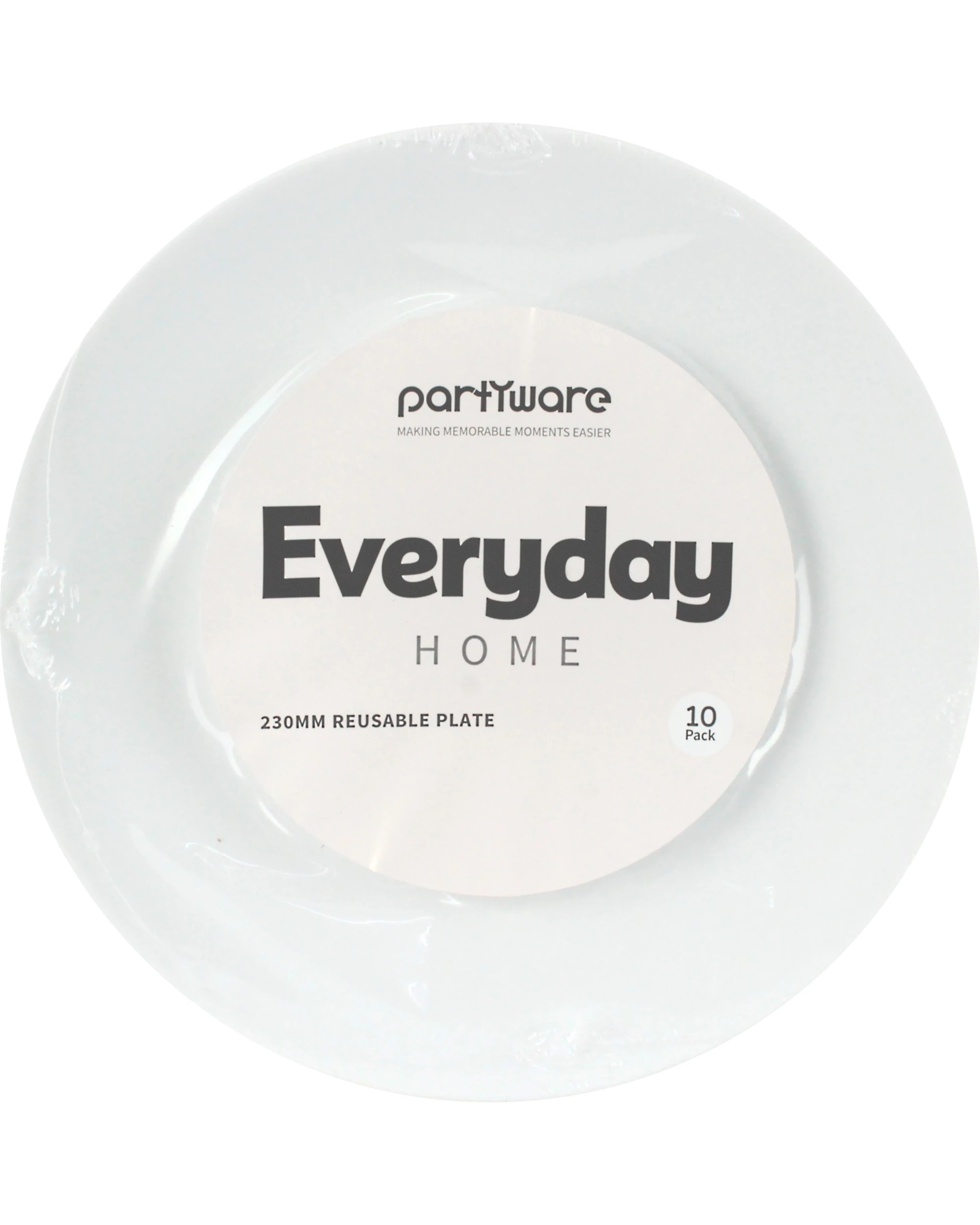 2 Partyware Everyday Home Deluxe Reusable Large Plates Pack of 10 - White, 2 of 3