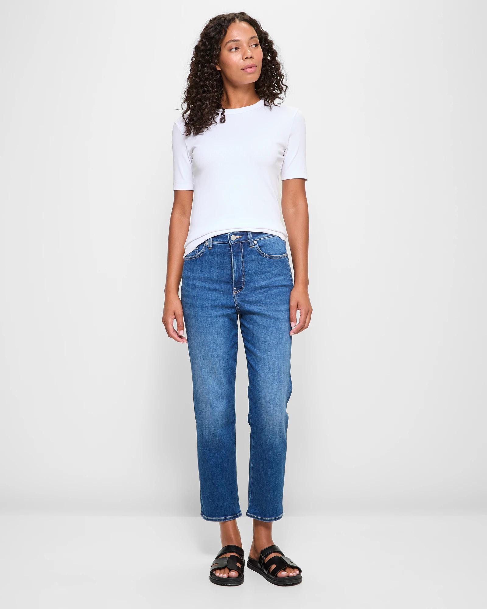 1 Target Super High Rise Crop Length Straight Denim Jeans - Shape Your Body AGED BRILLIANT BLUE, 1 of 10