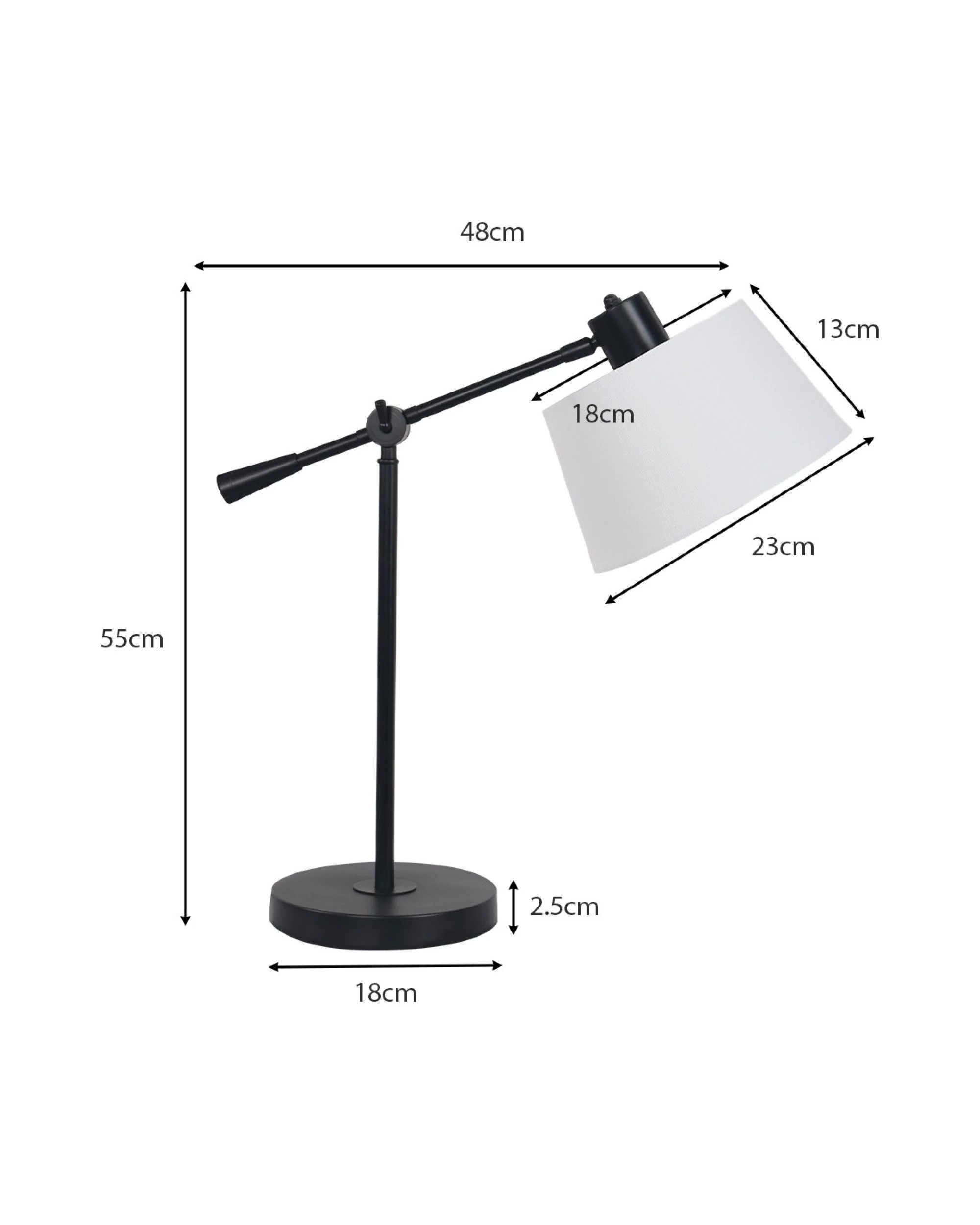 3 Sarantino Adjustable Metal Table Lamp - Black, 3 of 8