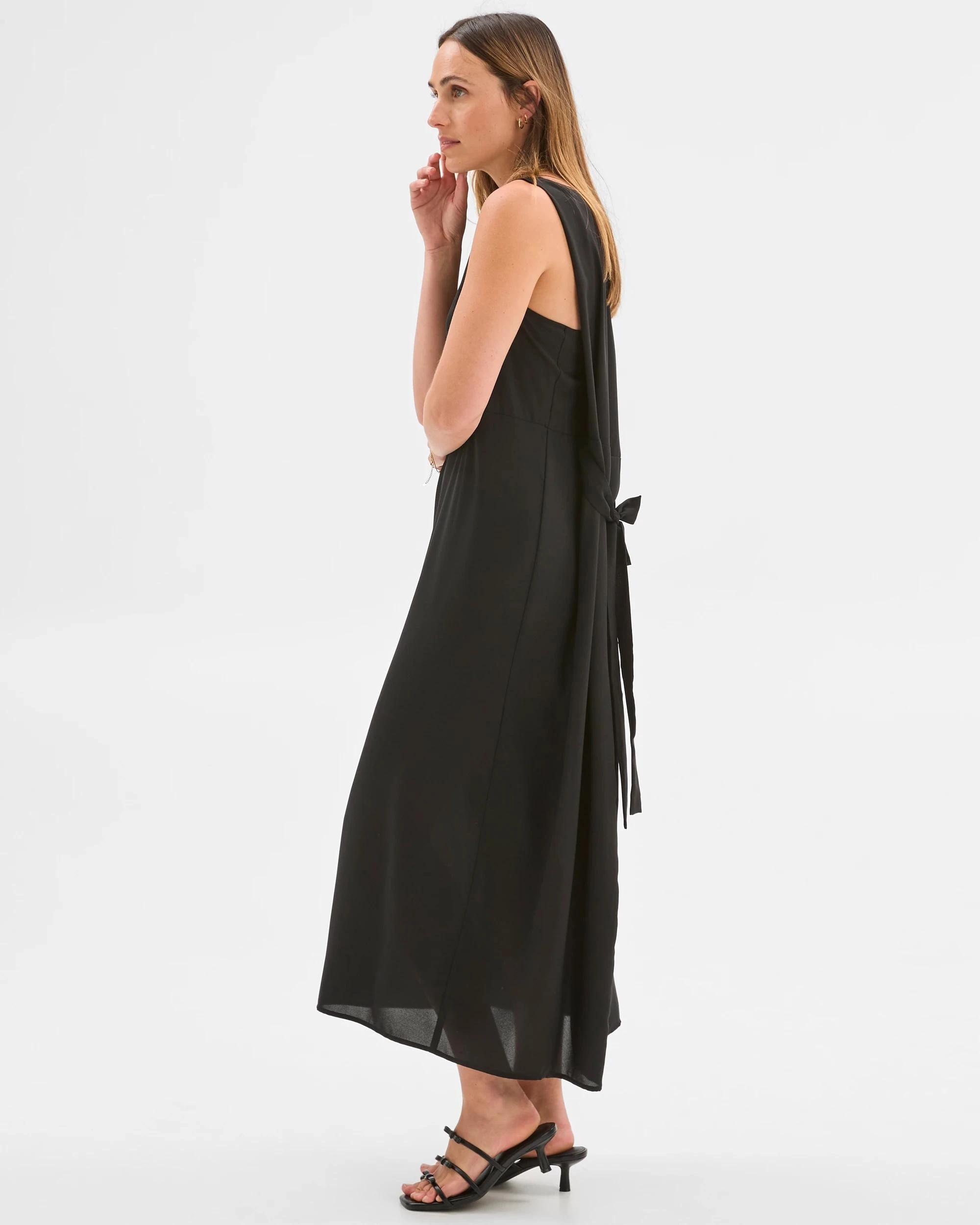 1 Sleeveless Column Dress - Preview BLACK, 1 of 6