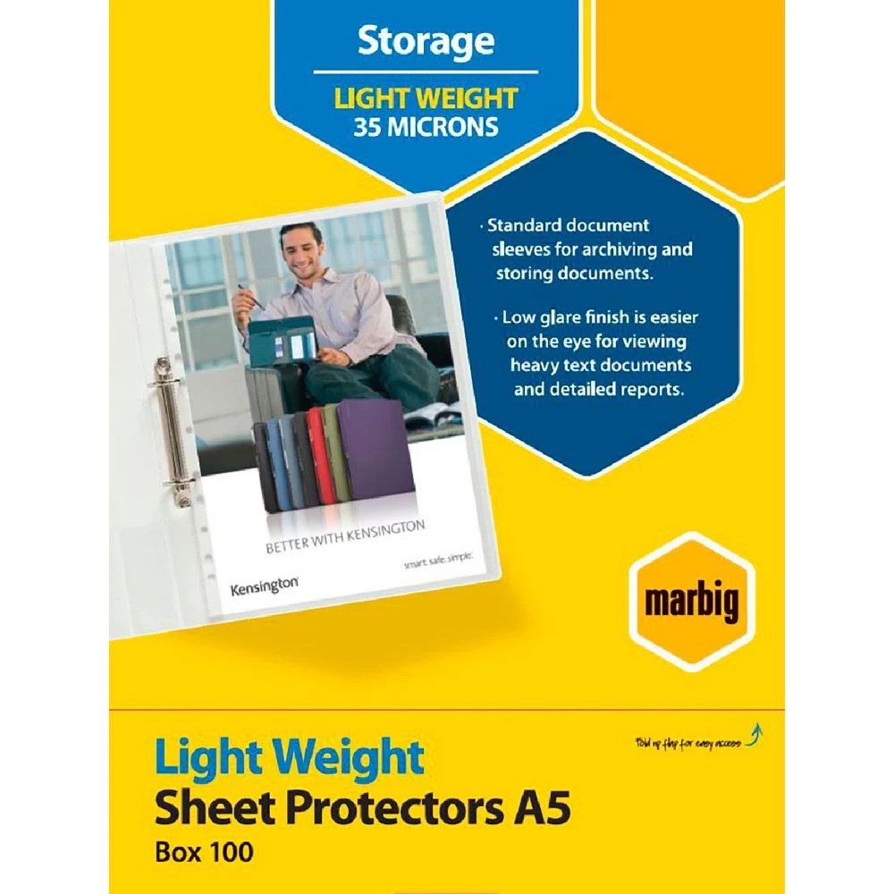 1 Marbig A5 Light Weight Sheet Protector 100 Pack, 1 of 1