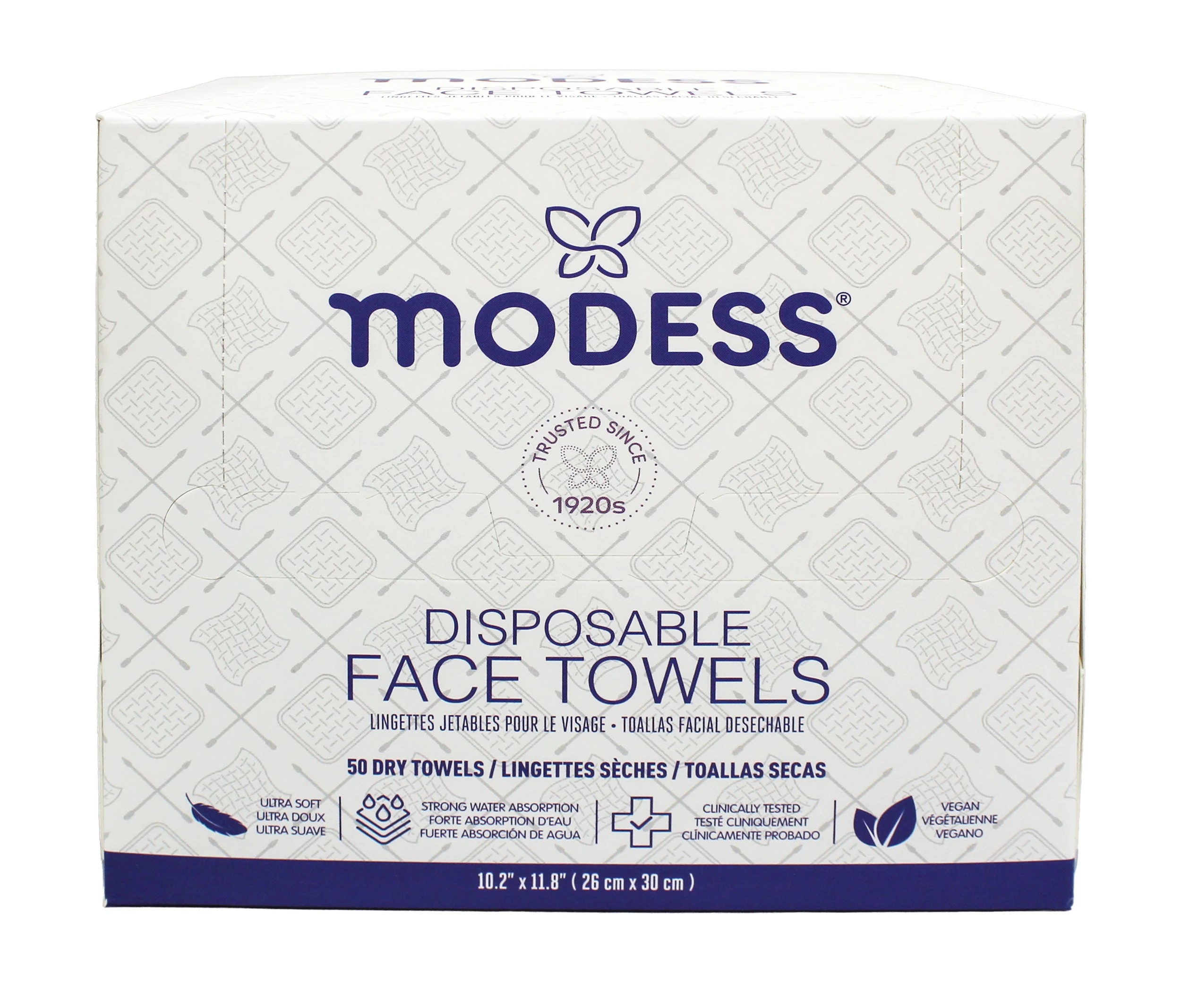 1 50 Pack Modess Disposable Dry Face Towels, 1 of 4
