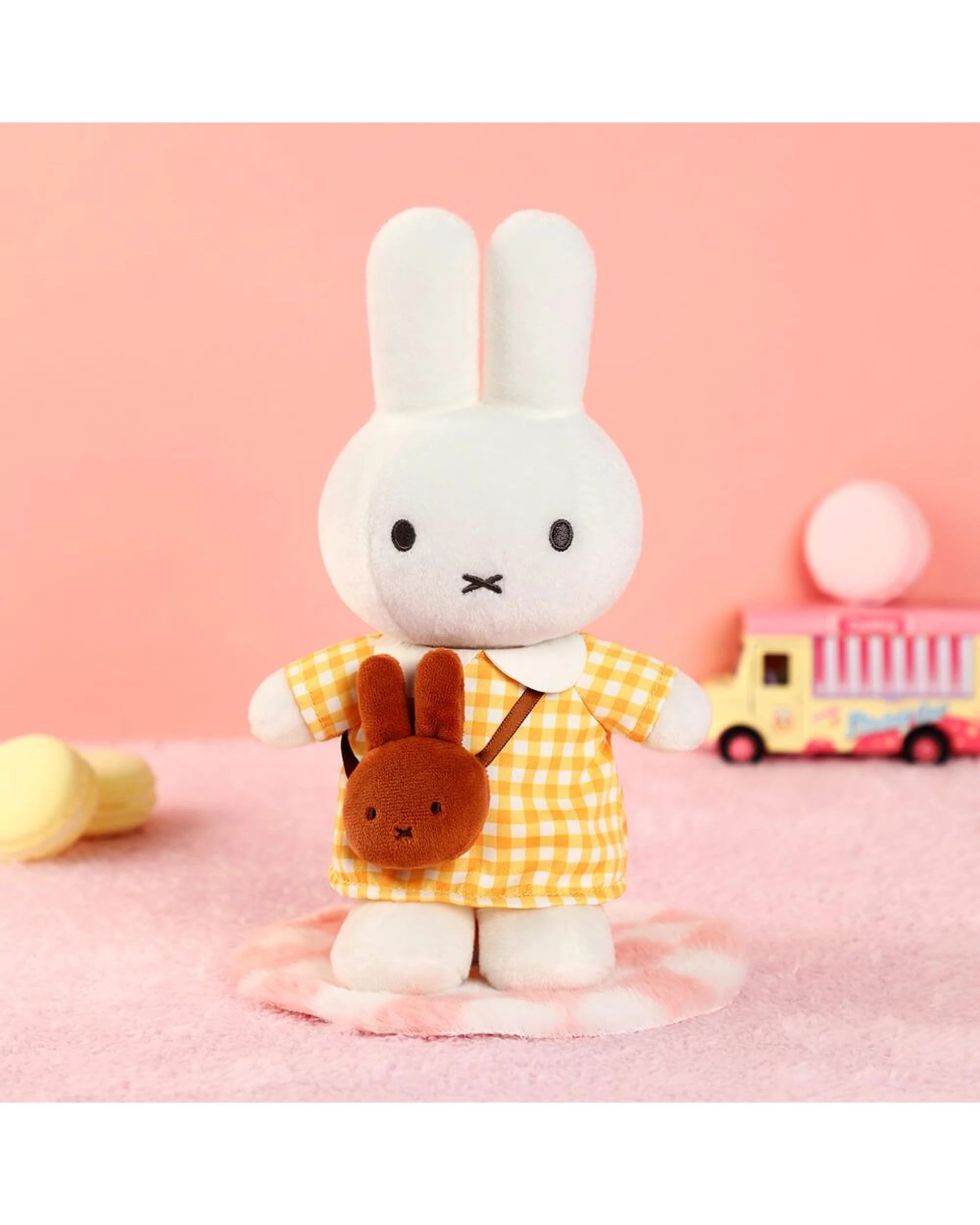 2 Miffy Yellow Checkered Dress with Melanie Bag Plush, 2 of 5