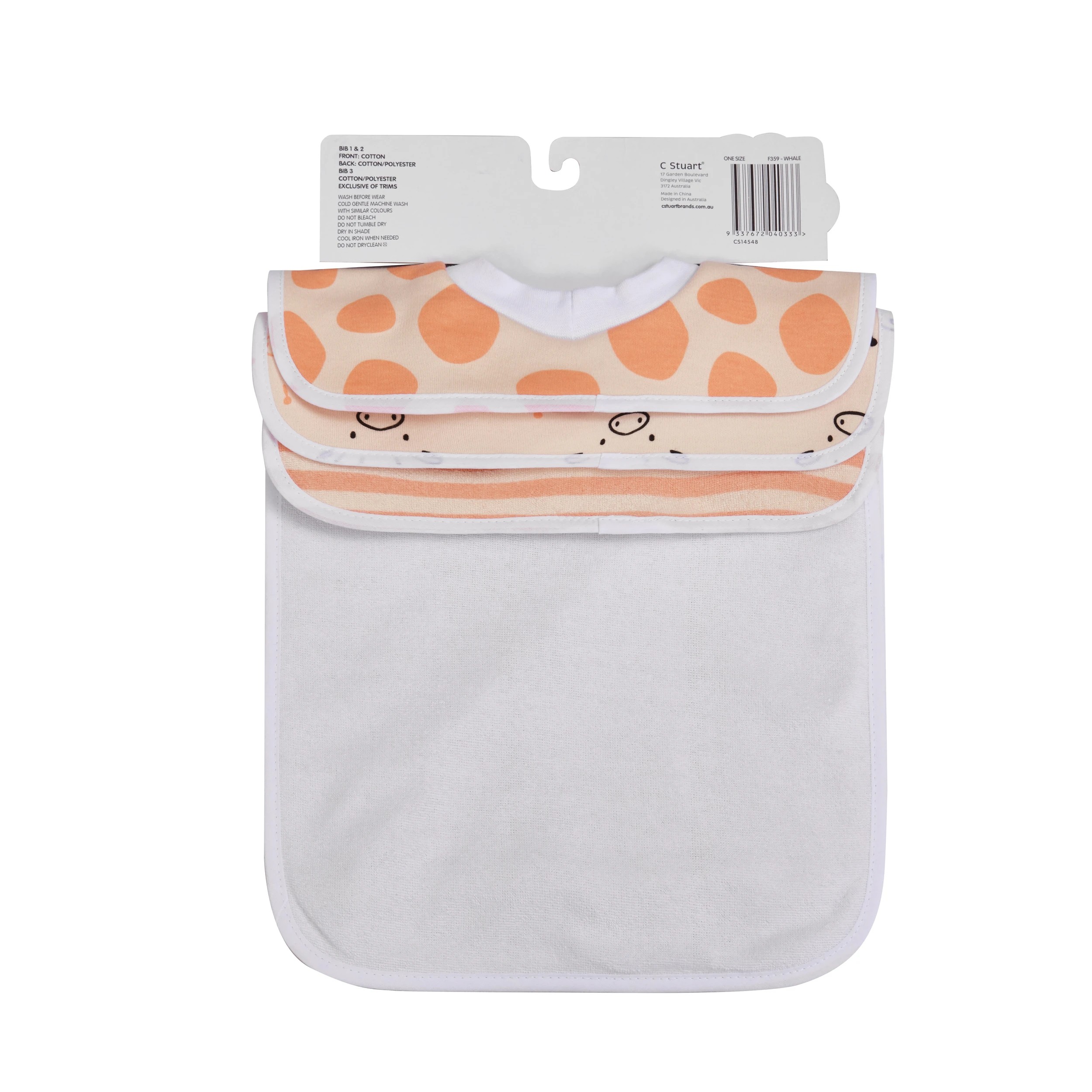 2 Big Softies 3 Pack Popover Bibs, Giraffee, 2 of 5
