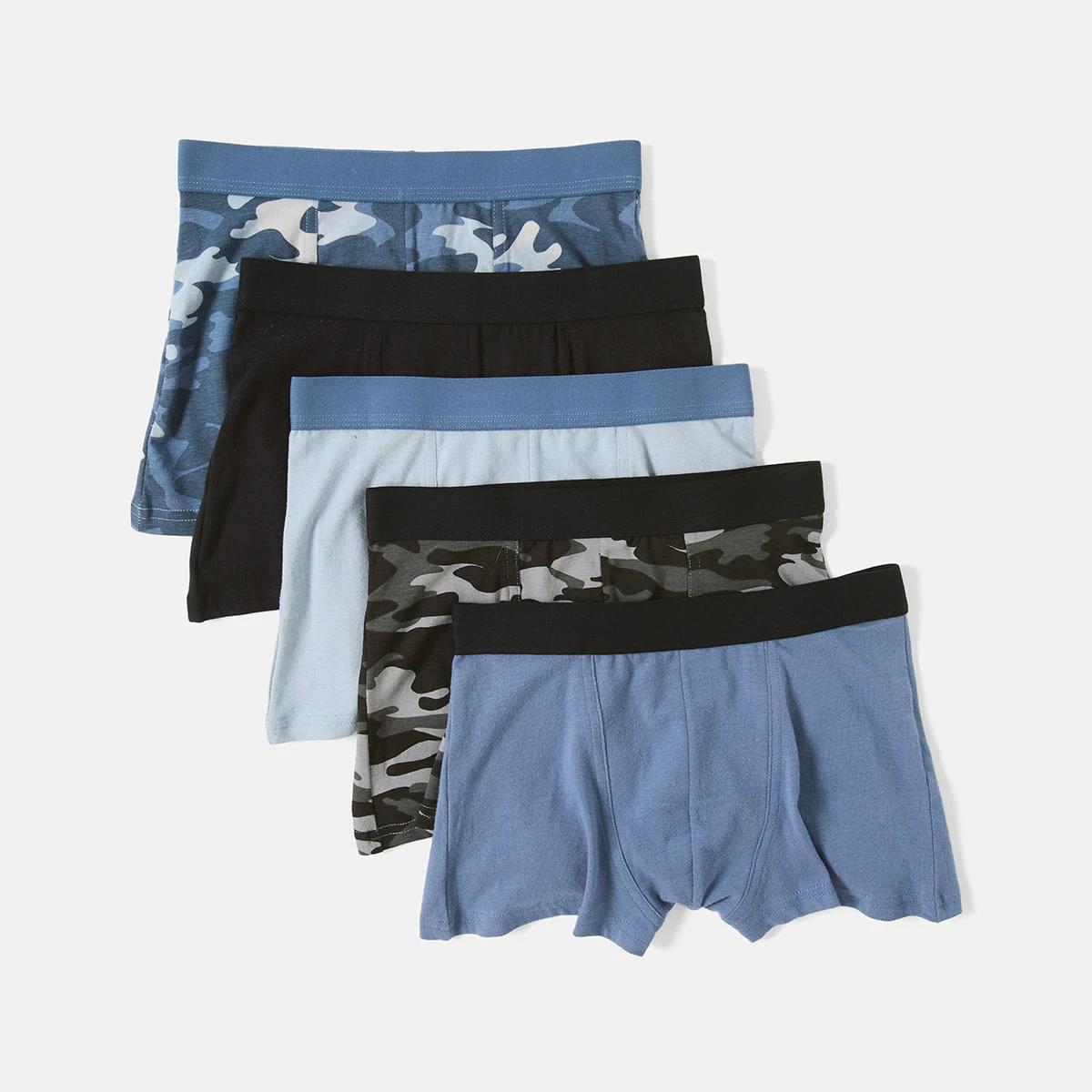 1 5 Pack Print Trunks BLUE CAMO, 1 of 8