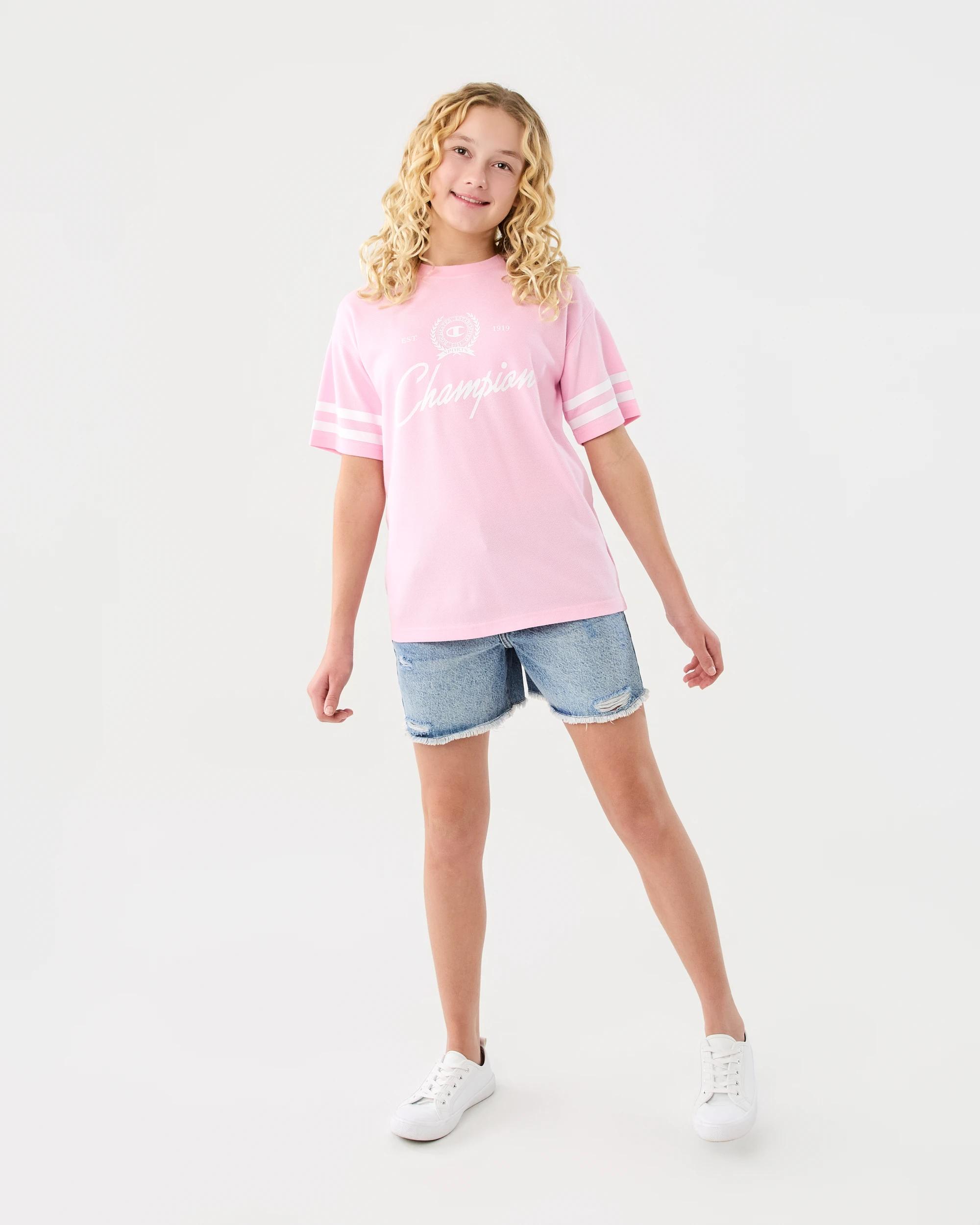 7 Champion Kids Mesh T-shirt Rose Pink, 7 of 8