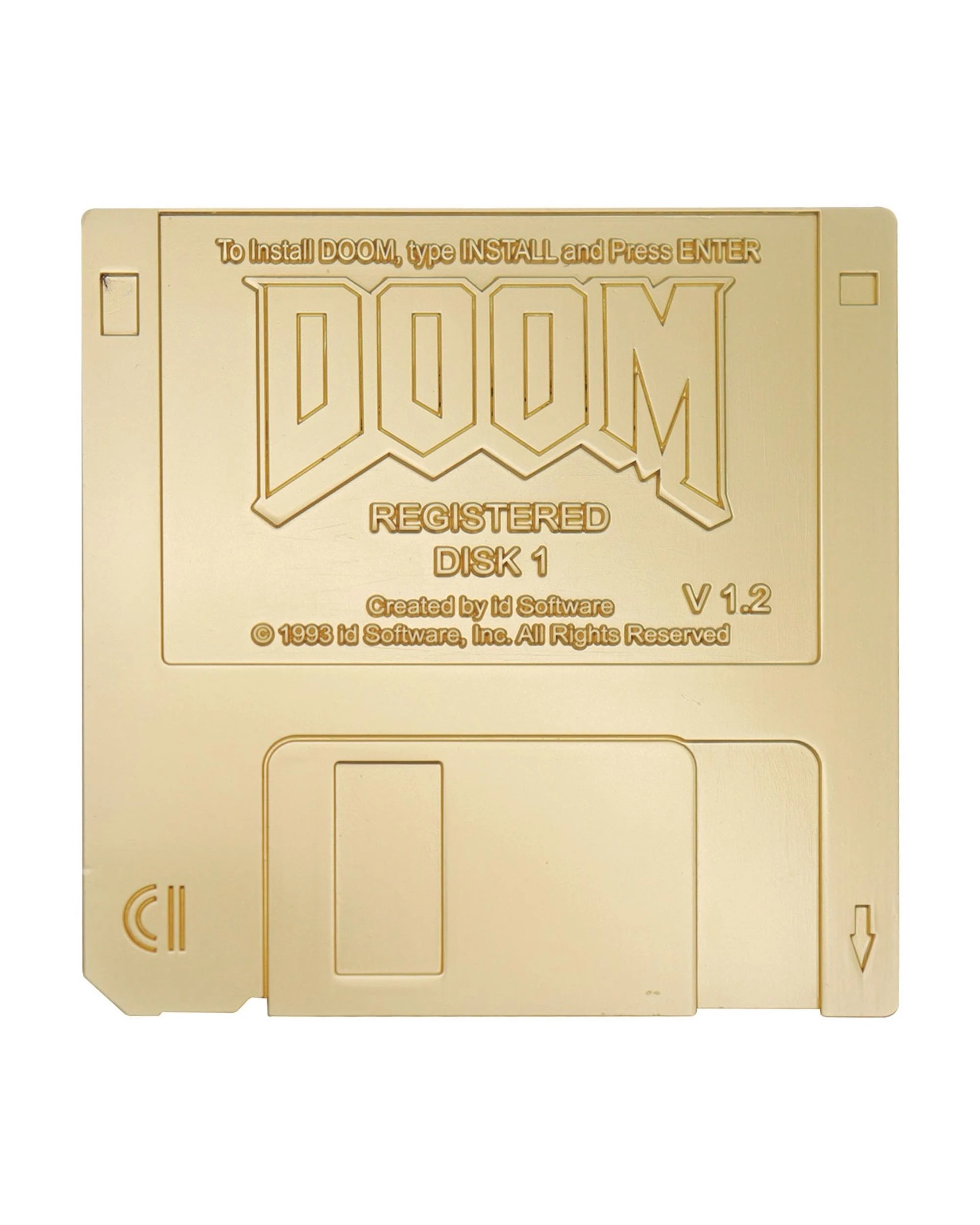 2 Fanattik DOOM Floppy Disk Limited Edition Imitation Gold Plated Replica, 2 of 9