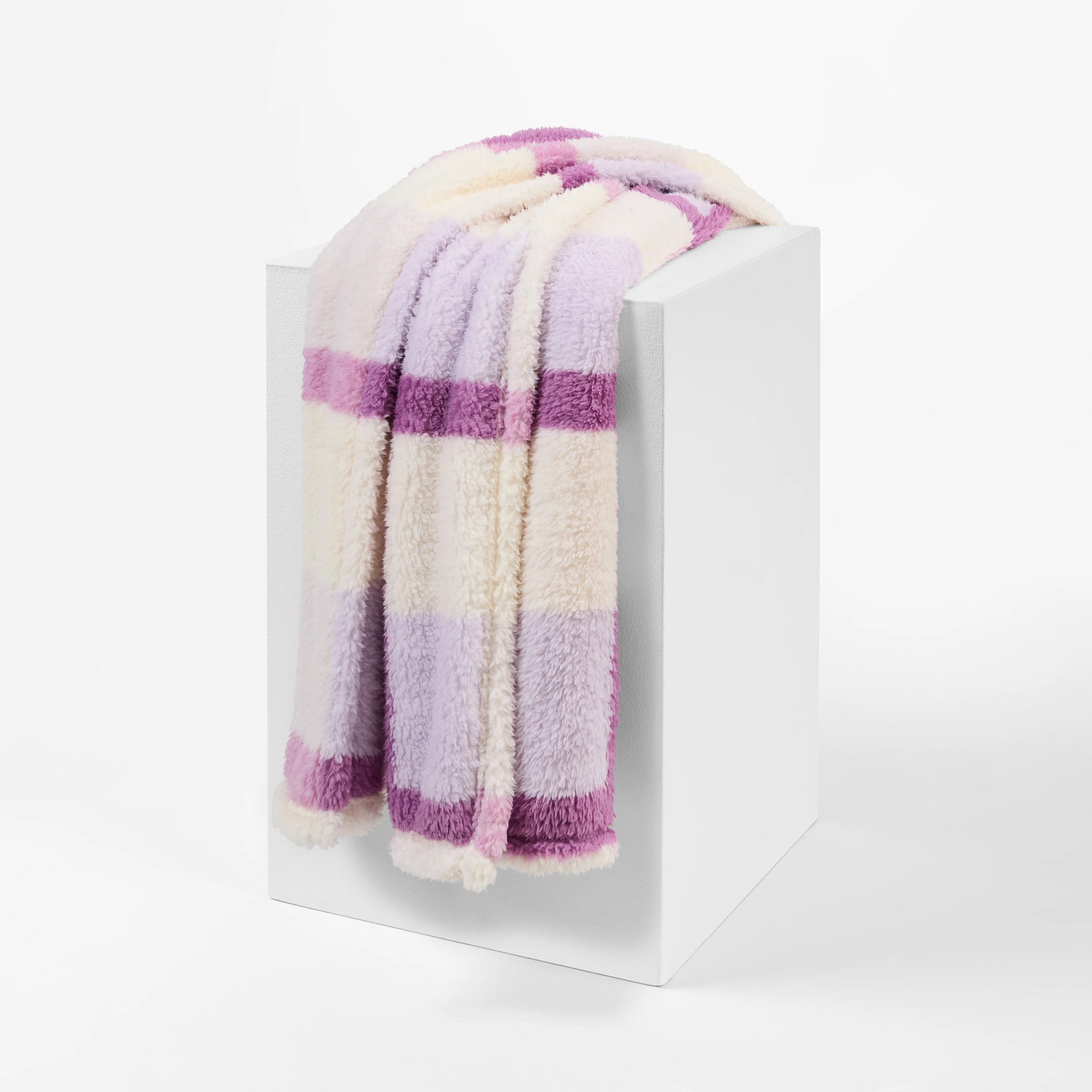1 Check Teddy Throw - Orchid, 1 of 6