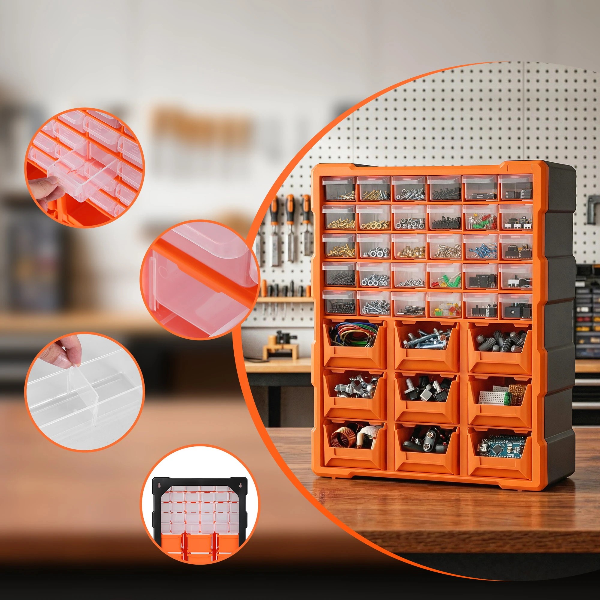 4 Giantz Tool Organizer 39-Drawer Hardware Cabinet Screw Storage Box Anti-Drop - Multi, 4 of 9