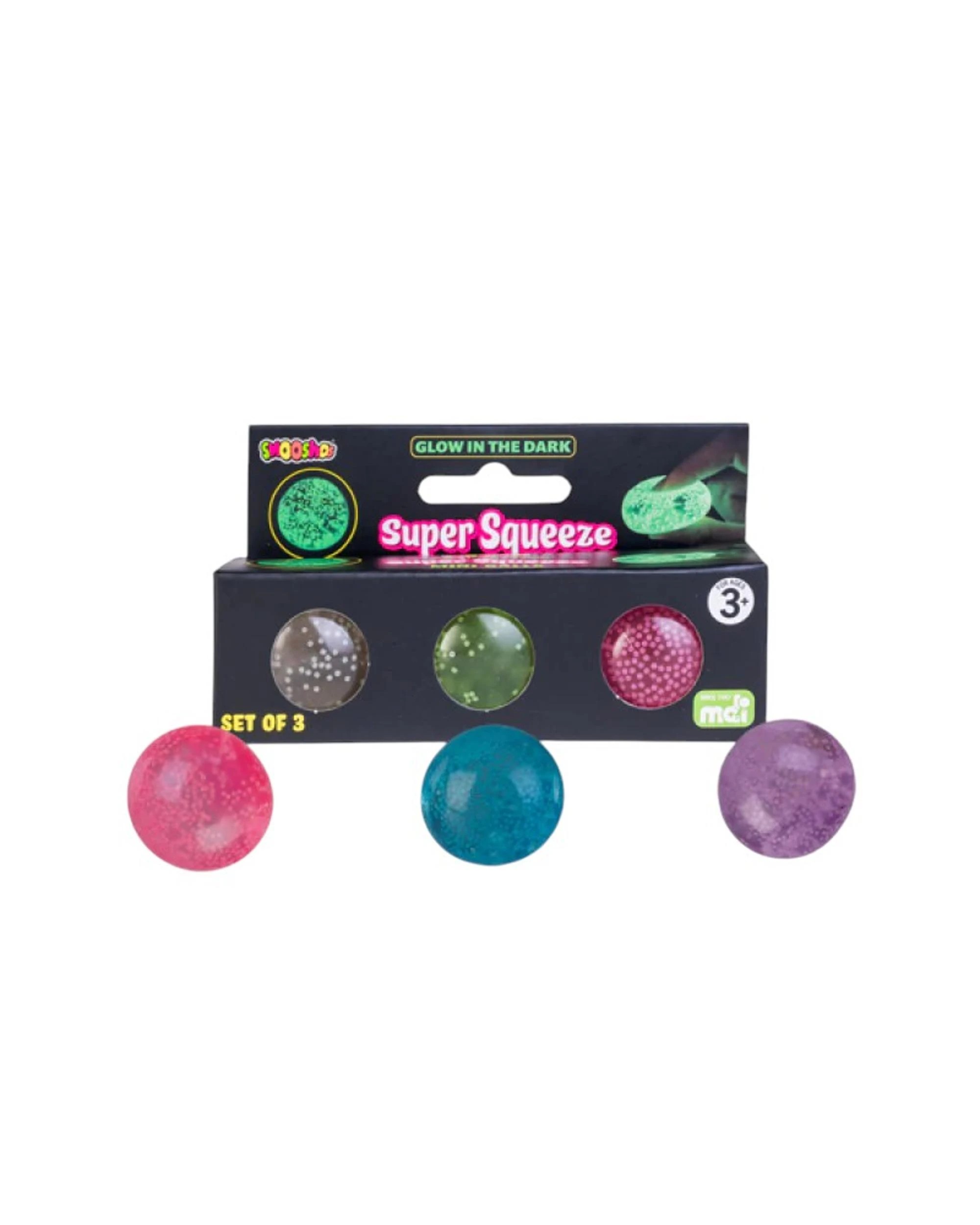 1 Smooshos Super Squeeze Glow in the Dark Mini Balls Set of 3, 1 of 5