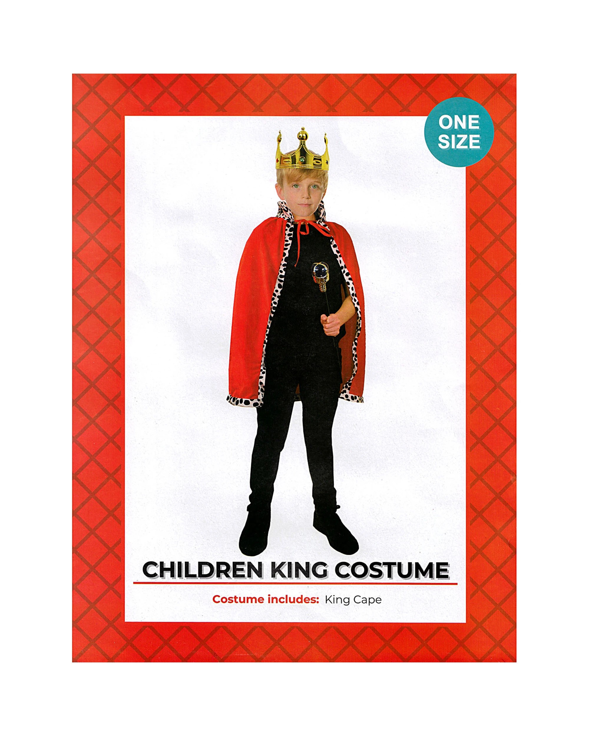 2 JD Party Kids Medieval King Cape - One Size - Red, 2 of 2