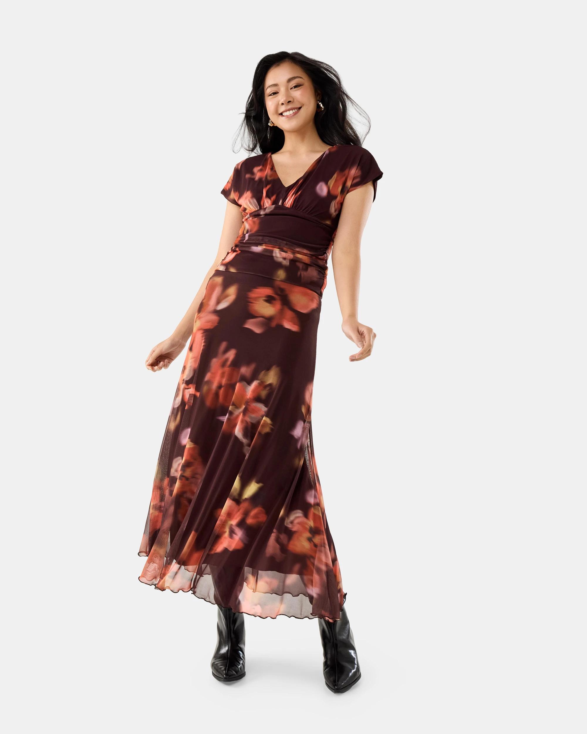 2 Mesh Maxi Skirt Hazy Flora, 2 of 7