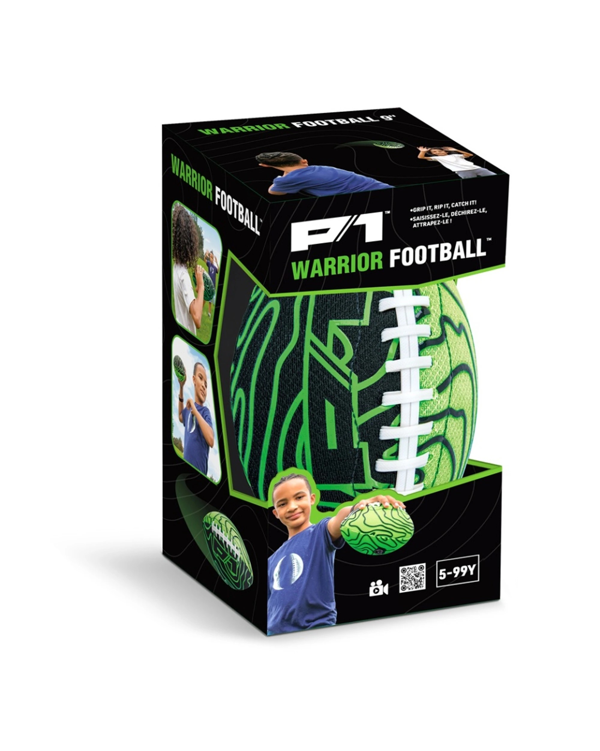 2 P1 Warrior Football Ultra-Grip Double-Laces Waterproof Sports 12.5cm - Multi, 2 of 5