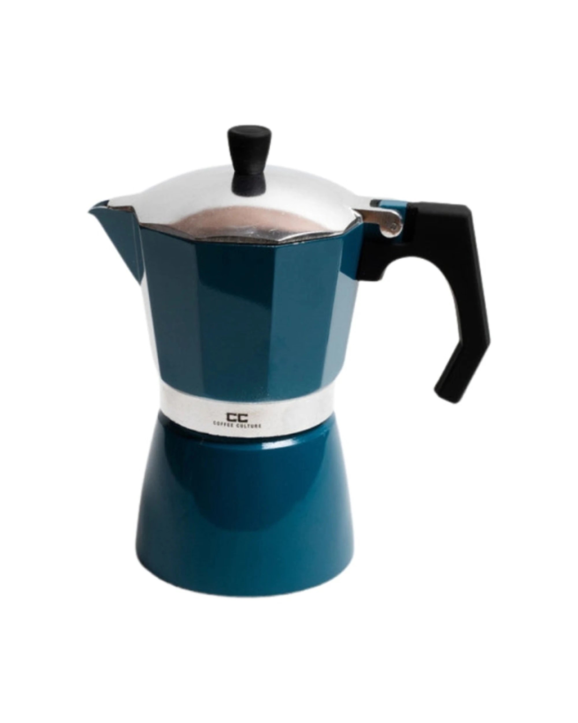 1 Coffee Culture Coffee Maker 6 Cup Stove Top Espresso Moka Pot Stainless Steel - Blue, 1 of 3