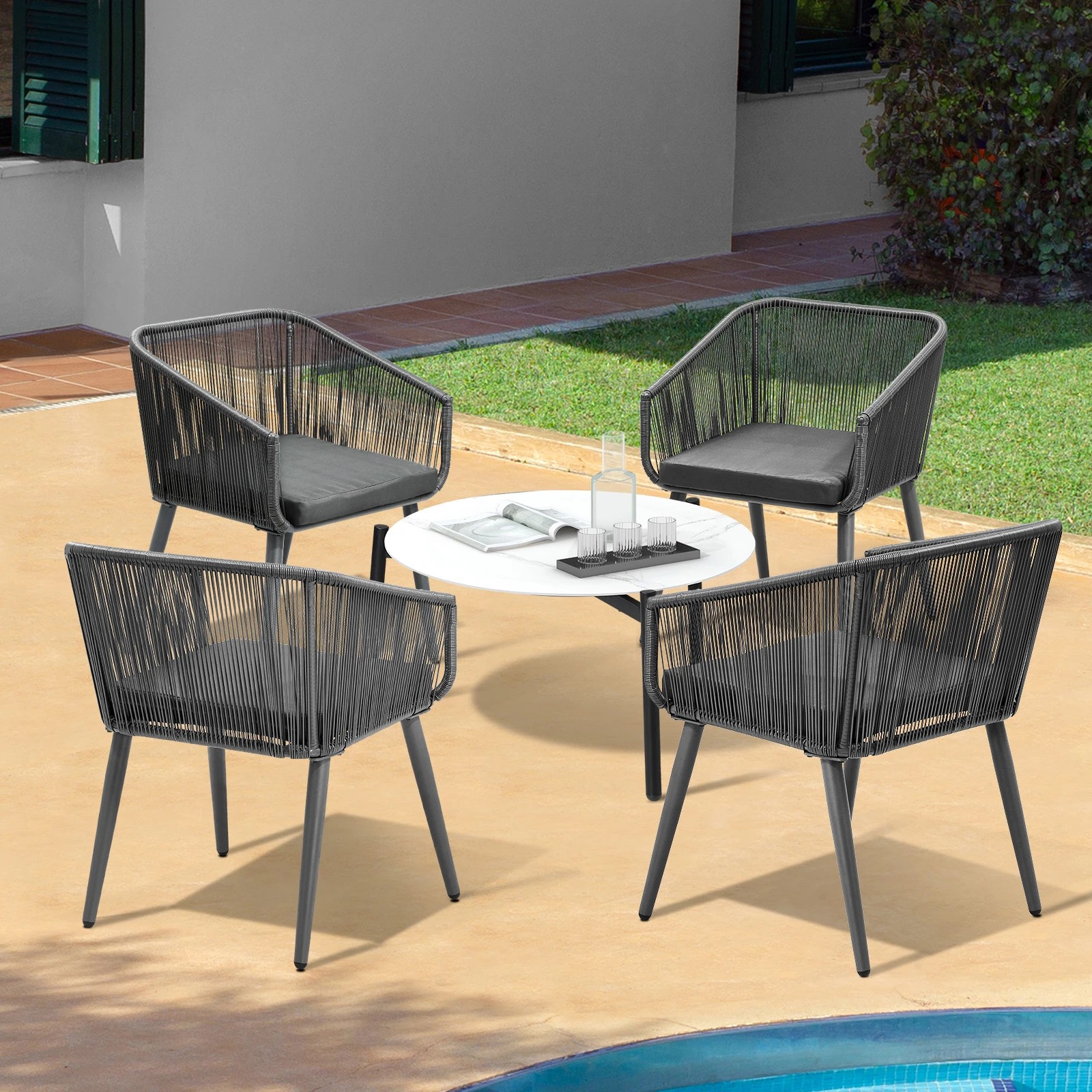 3 Livsip Outdoor Lounge Setting Furniture 5 Piece Patio Set - Multi, 3 of 9