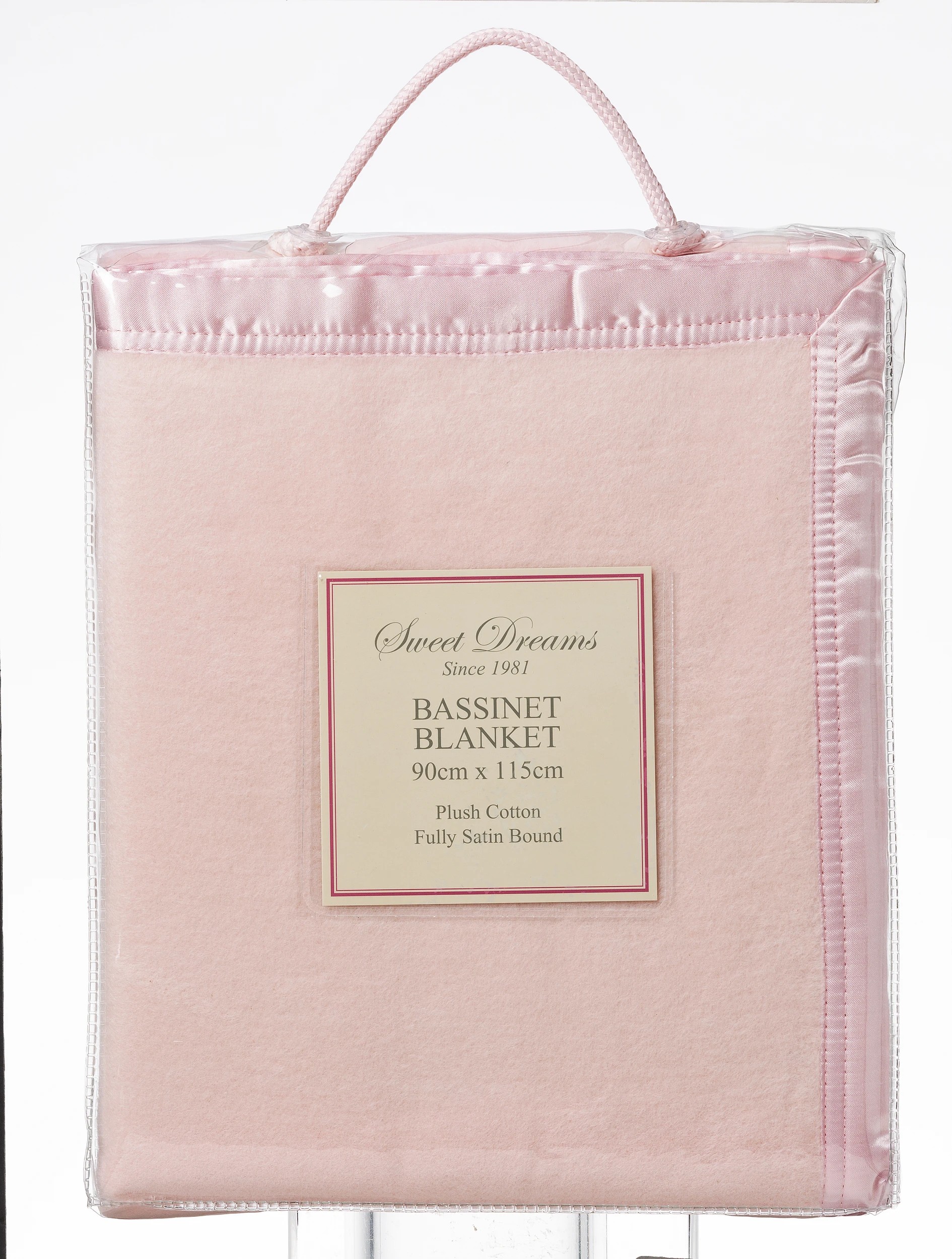 1 Sweet Dreams Bassinet Cotton Fleece Blanket Pink, 1 of 3