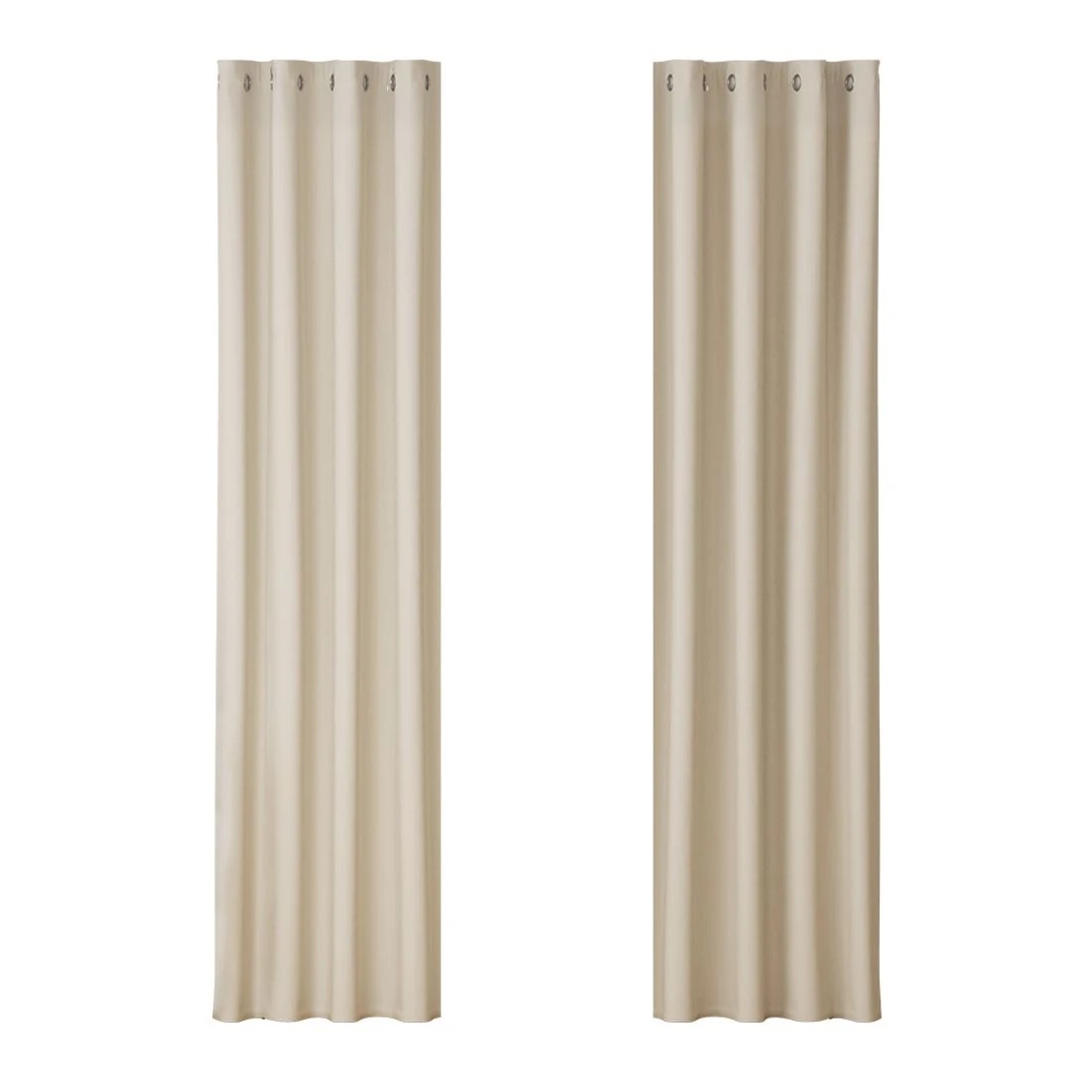 1 Artiss 2X Blockout Curtains Eyelet 140x230cm - Beige, 1 of 6