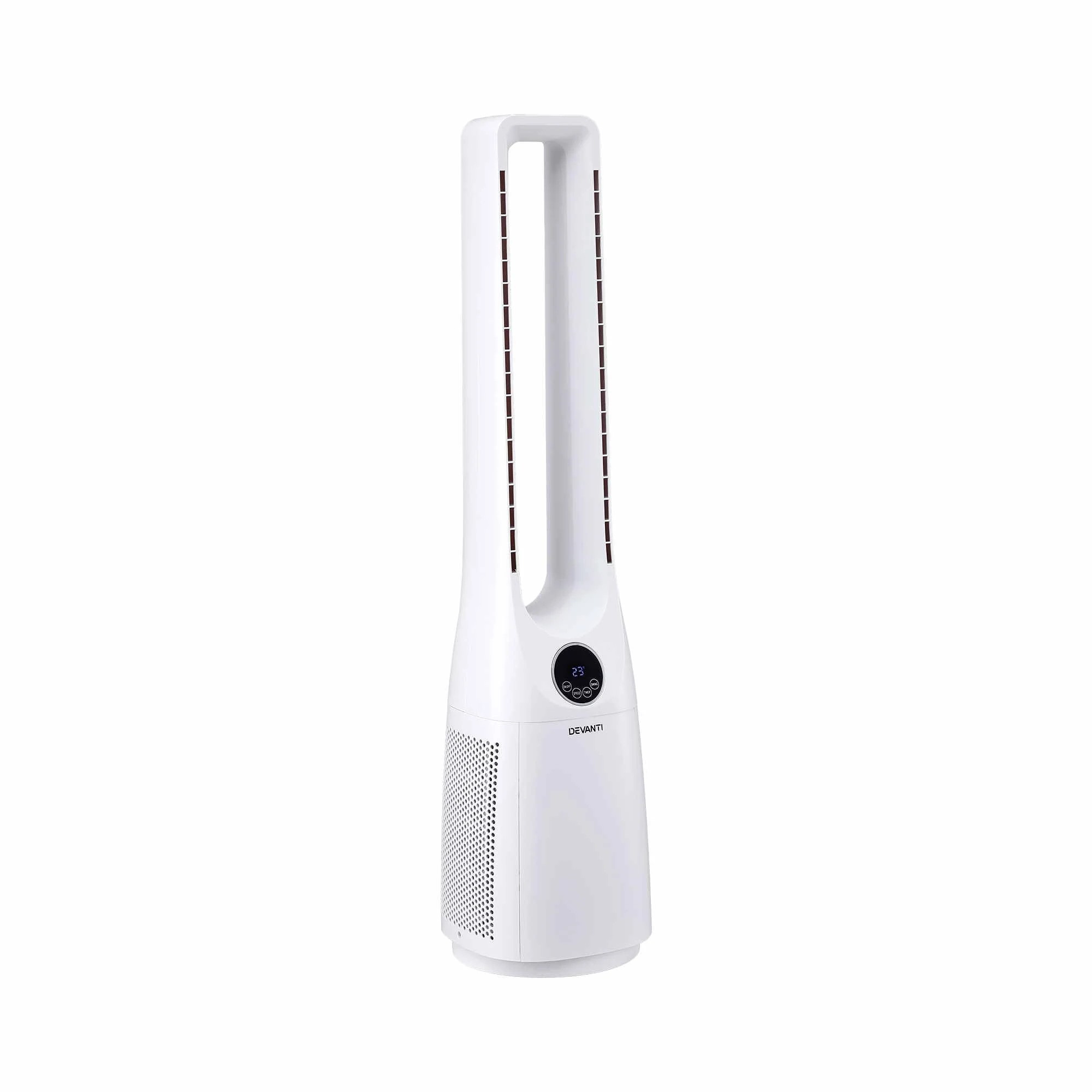 3 Devanti Bladeless Tower Fan 100cm 2-in-1 Cooling Airflow Purifying Remote - White, 3 of 9