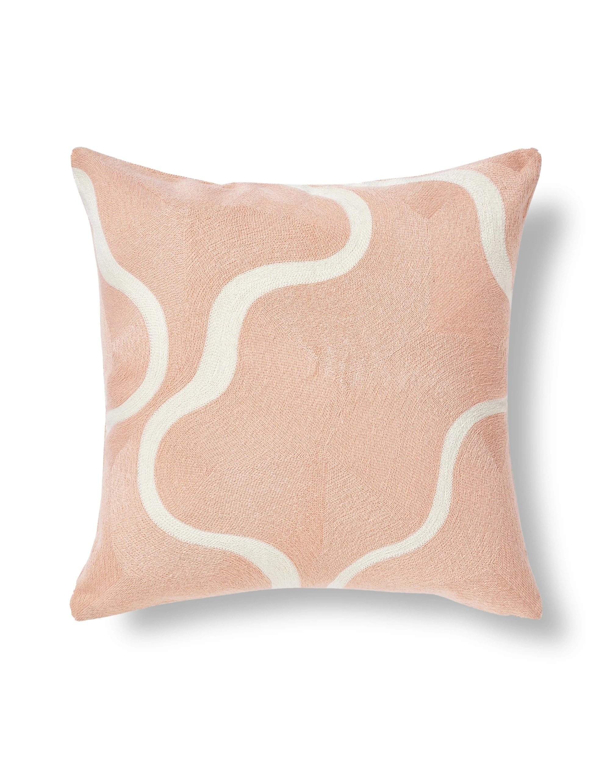 1 Cadence & Co. Louise Crewel Embroidered Cushion 45x45cm - Pink, 1 of 5