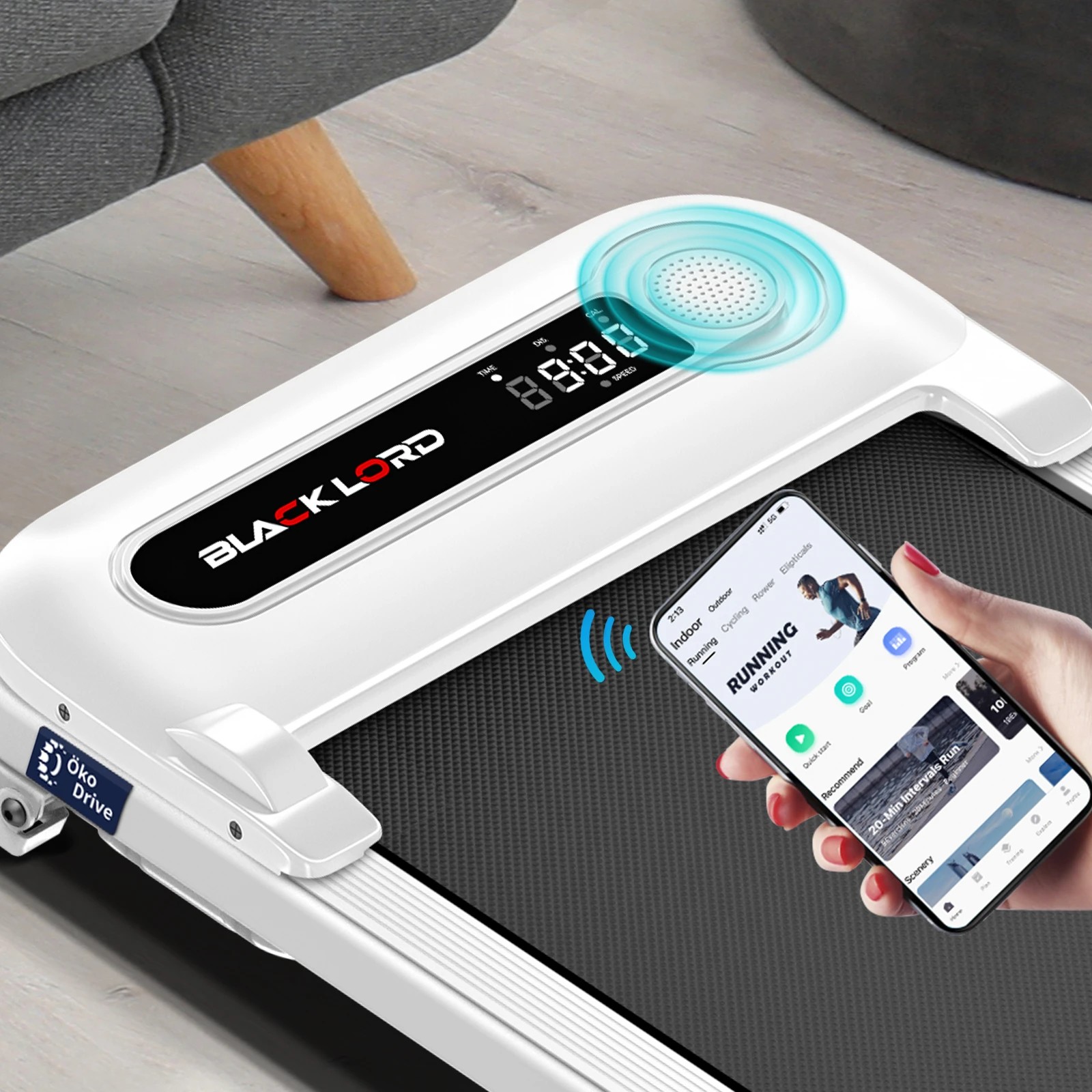 3 Black Lord Treadmill Electric Walking Pad Incline Shock Absorbers Home Gym - White, 3 of 10