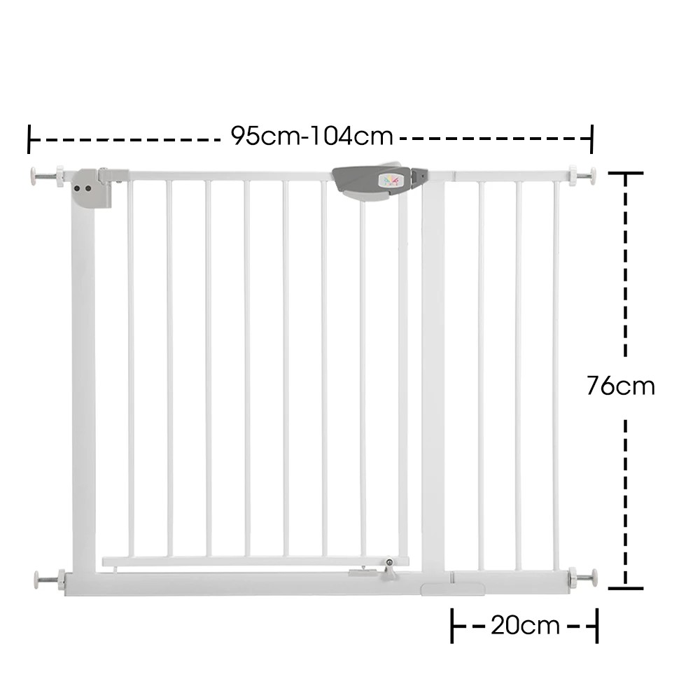 2 Playpals Adjustable Metal Baby Gate Easy Install No Drill Kid Safety Large - White, 2 of 3