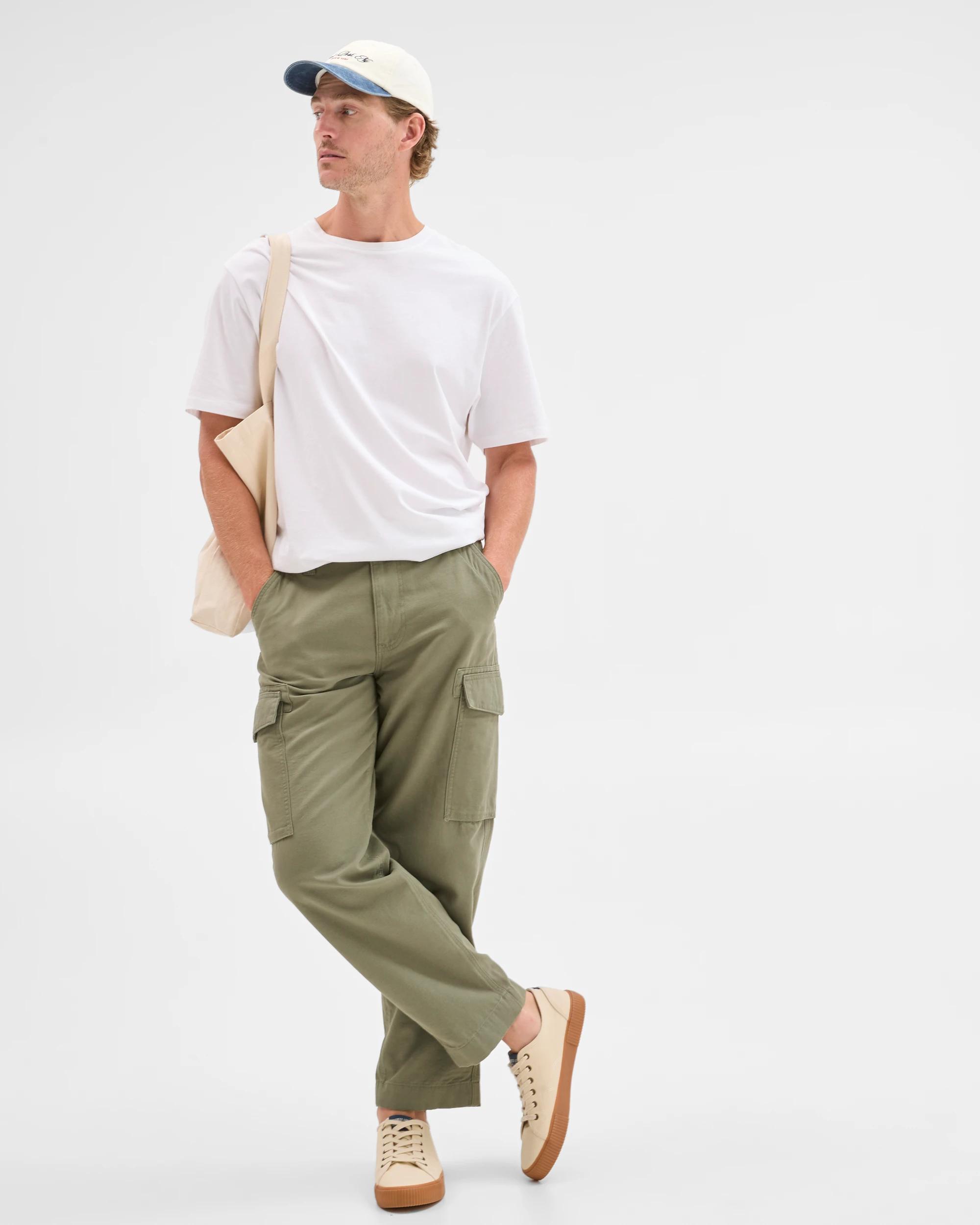 1 Target Man Australian Cotton Regular Fit Cargo Pants ARMY KHAKI, 1 of 7
