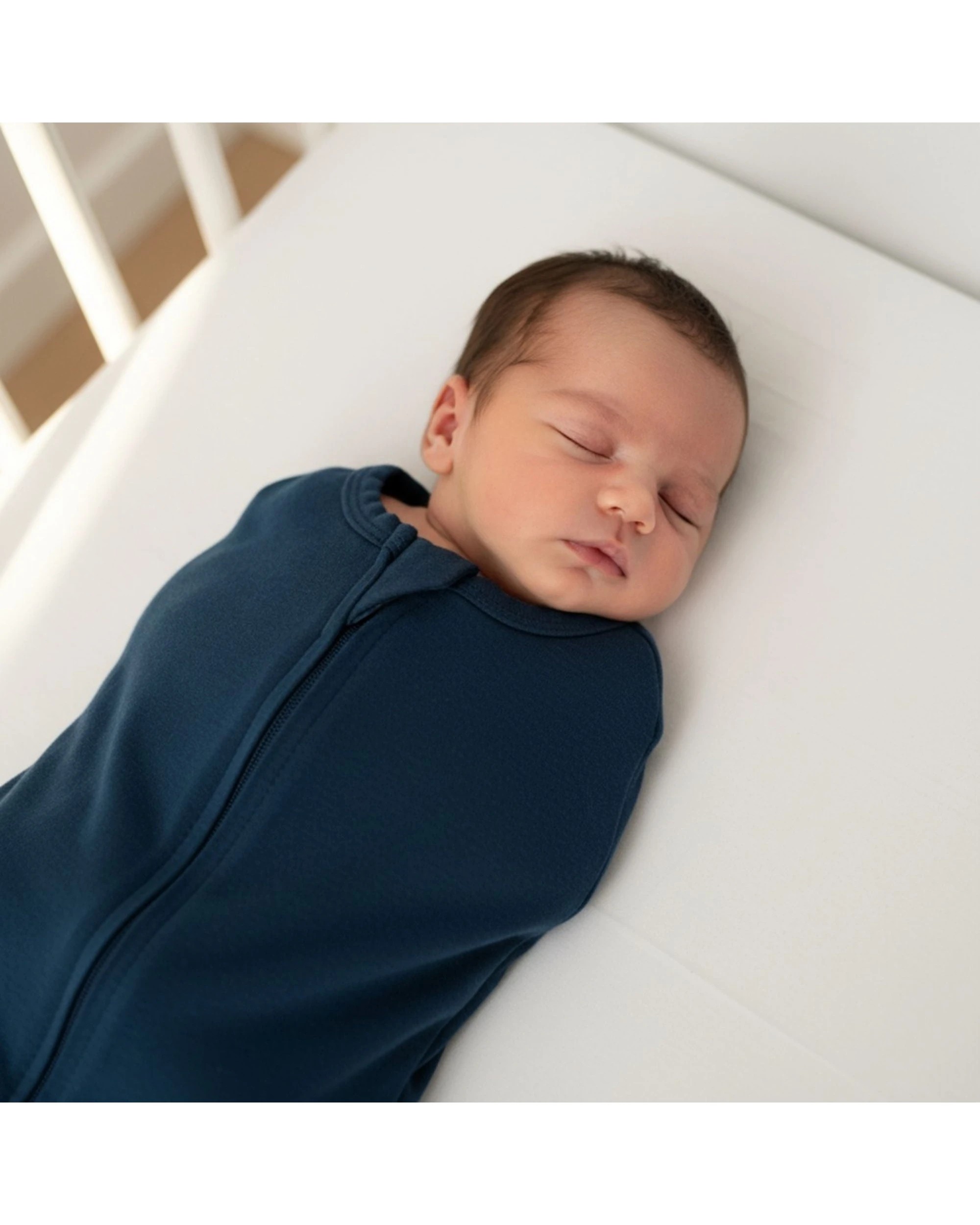 6 Babystudio Swaddle Pouch Baby Infant Organic Cotton 1.0 Tog Small Navy - Blue, 6 of 8