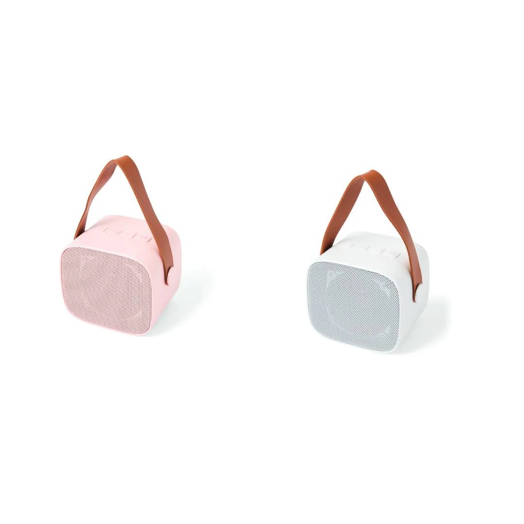 3 Portable Mini Karaoke Speaker - White and Pink, 3 of 9