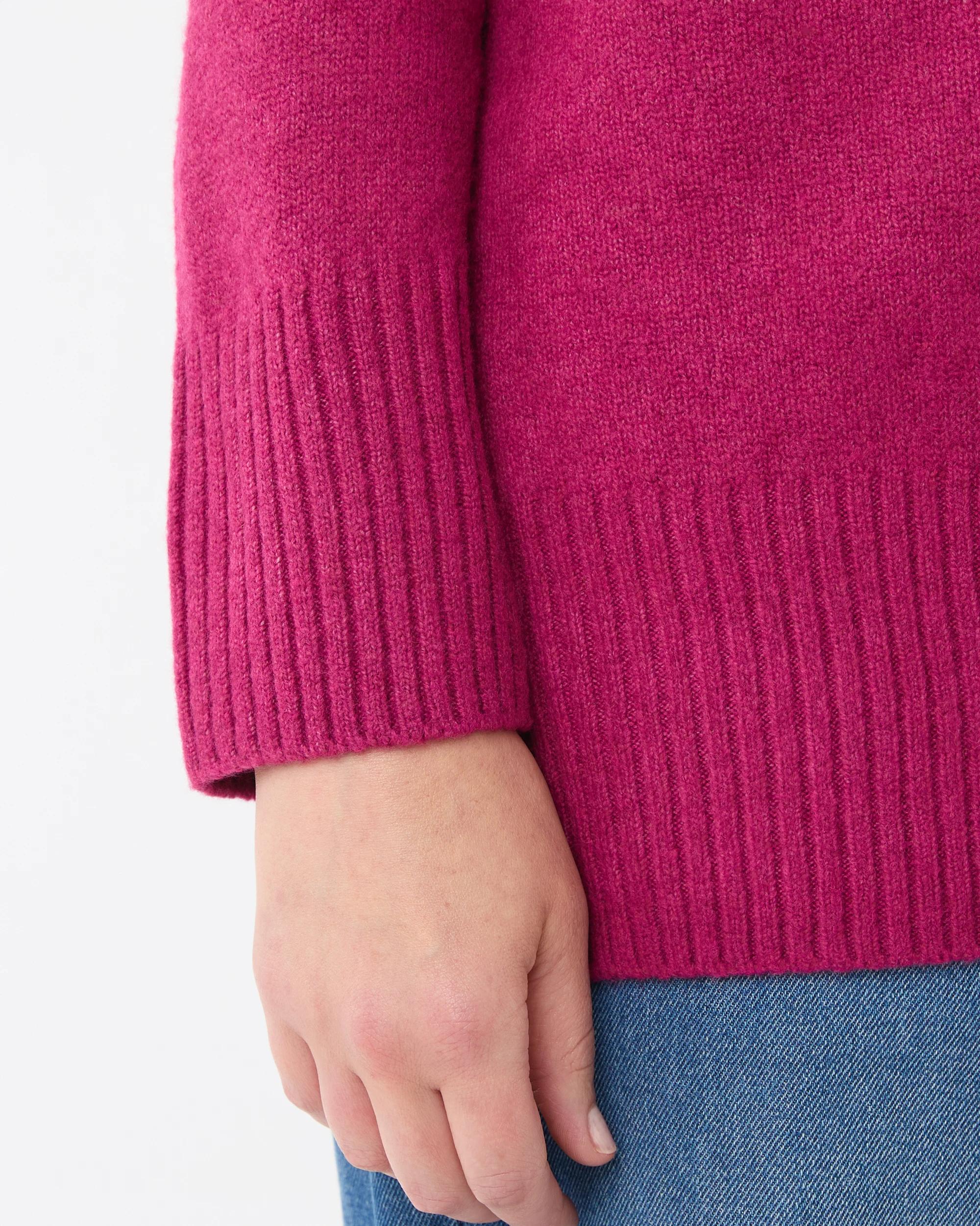 6 Funnel Split Hem Jumper Fuscia, 6 of 6