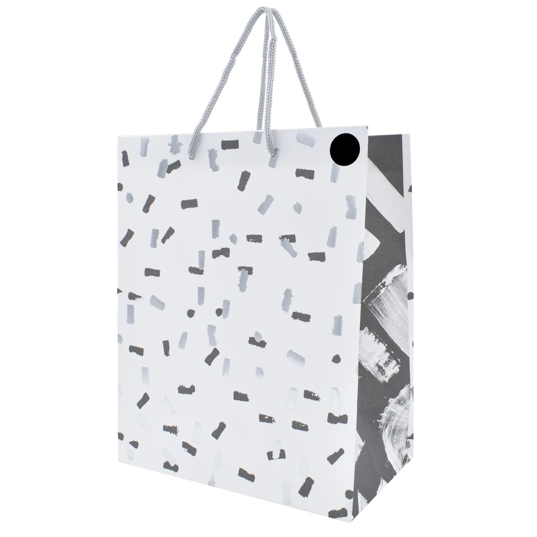 1 Hallmark Medium White & Silver Confetti Gift Bag, 1 of 3