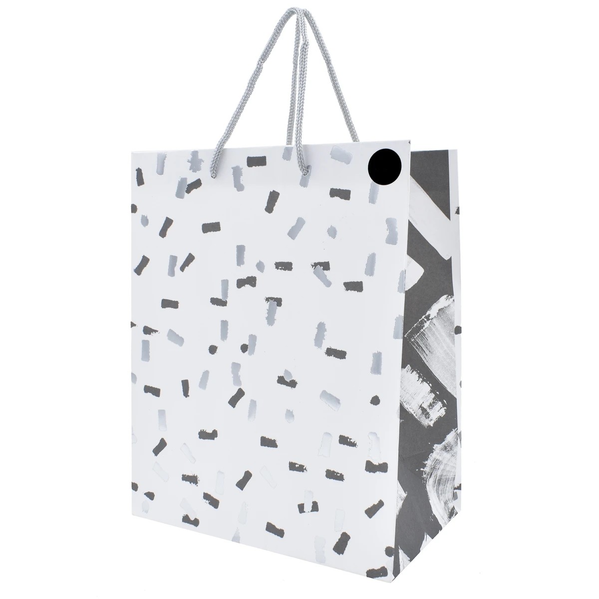 1 Hallmark Medium White & Silver Confetti Gift Bag, 1 of 3