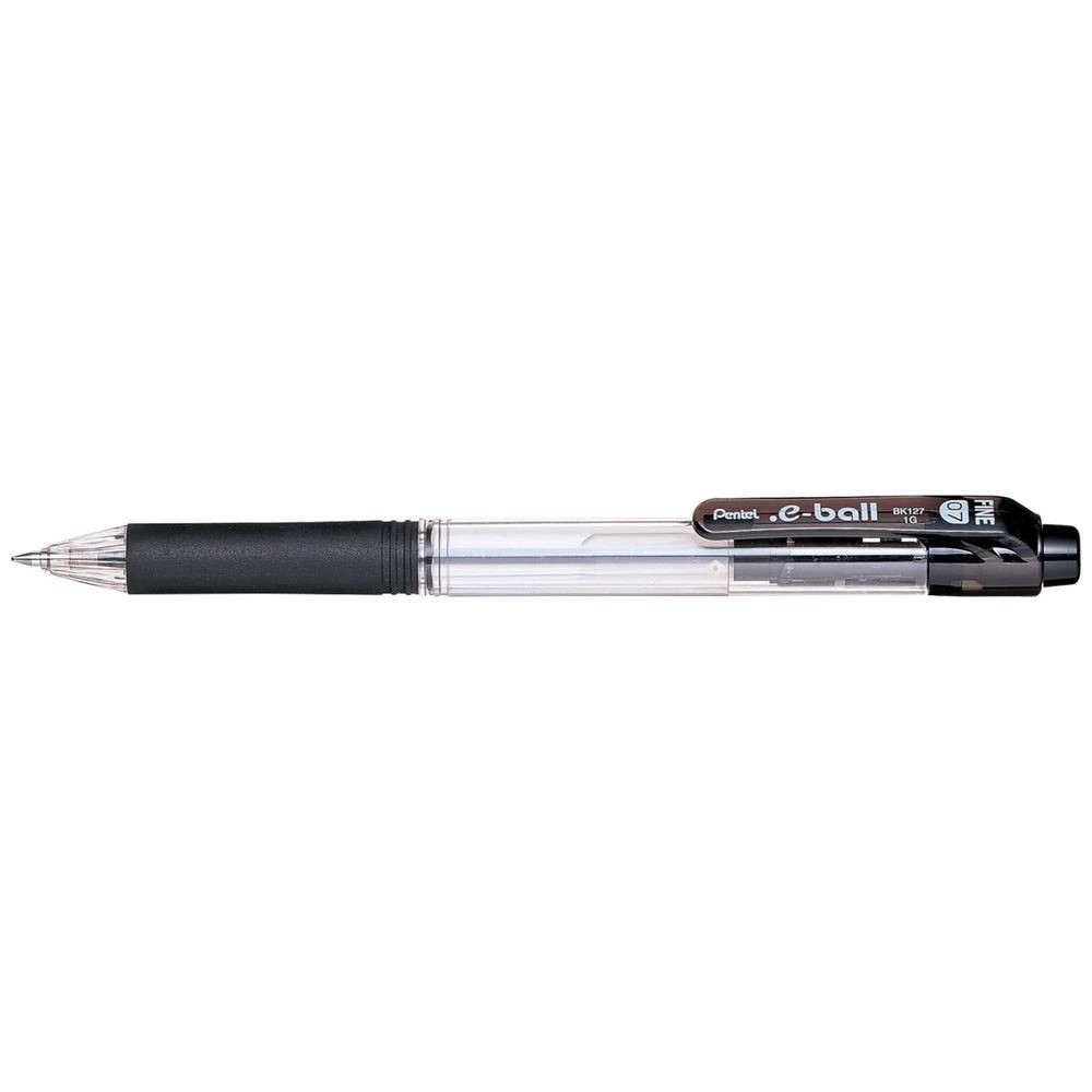 1 Pentel E-Ball Retractable Ball Pen 0.7mm Black, 1 of 1