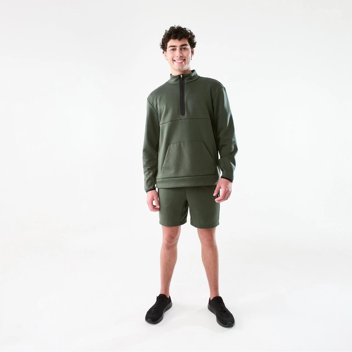 7 Active Mens Sports Half Zip Pullover Deepst Grn, 7 of 7