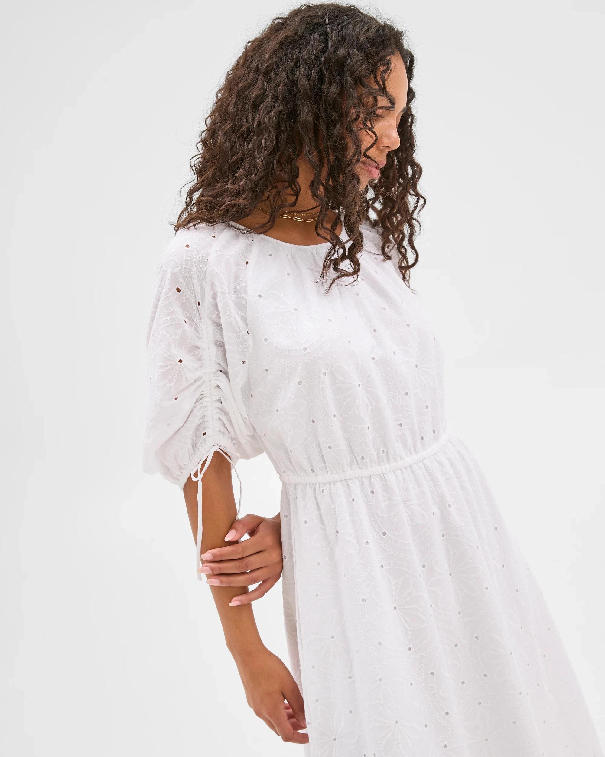 6 Target Woman Broderie Midi Dress WHITE, 6 of 7