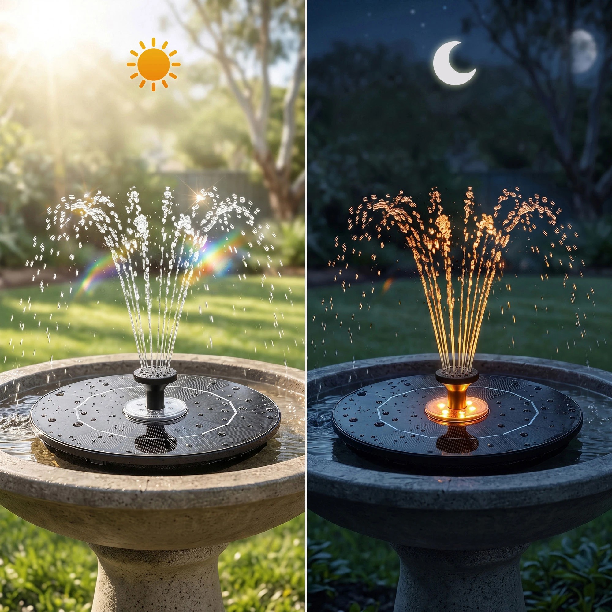 4 Gardeon Solar Fountain Pump Bird Bath LED Lights 165 L/h Flow 17cm - Black, 4 of 9