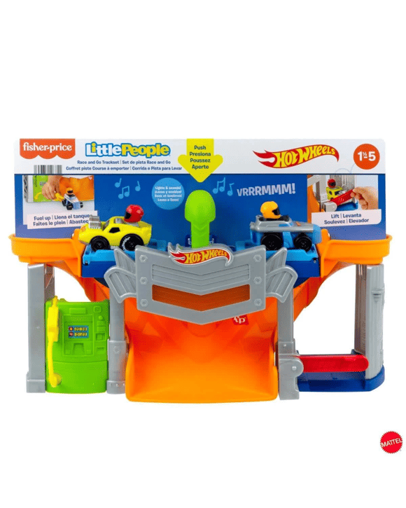 Fisher-Price Hot Wheels Little People Race and Go Trackset