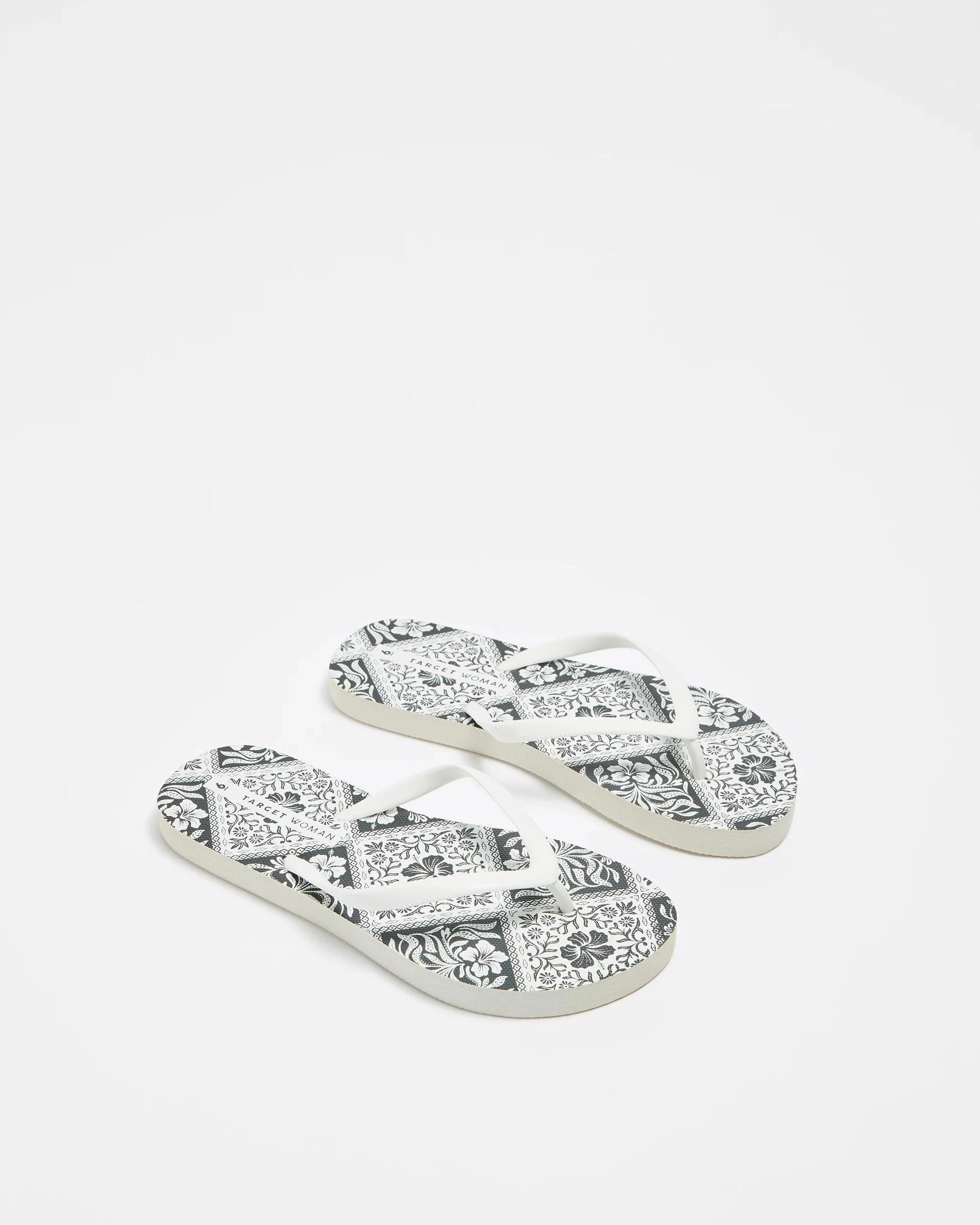 3 Target Woman Womens Everyday Printed Thongs BLACK AND WHITE, 3 of 3