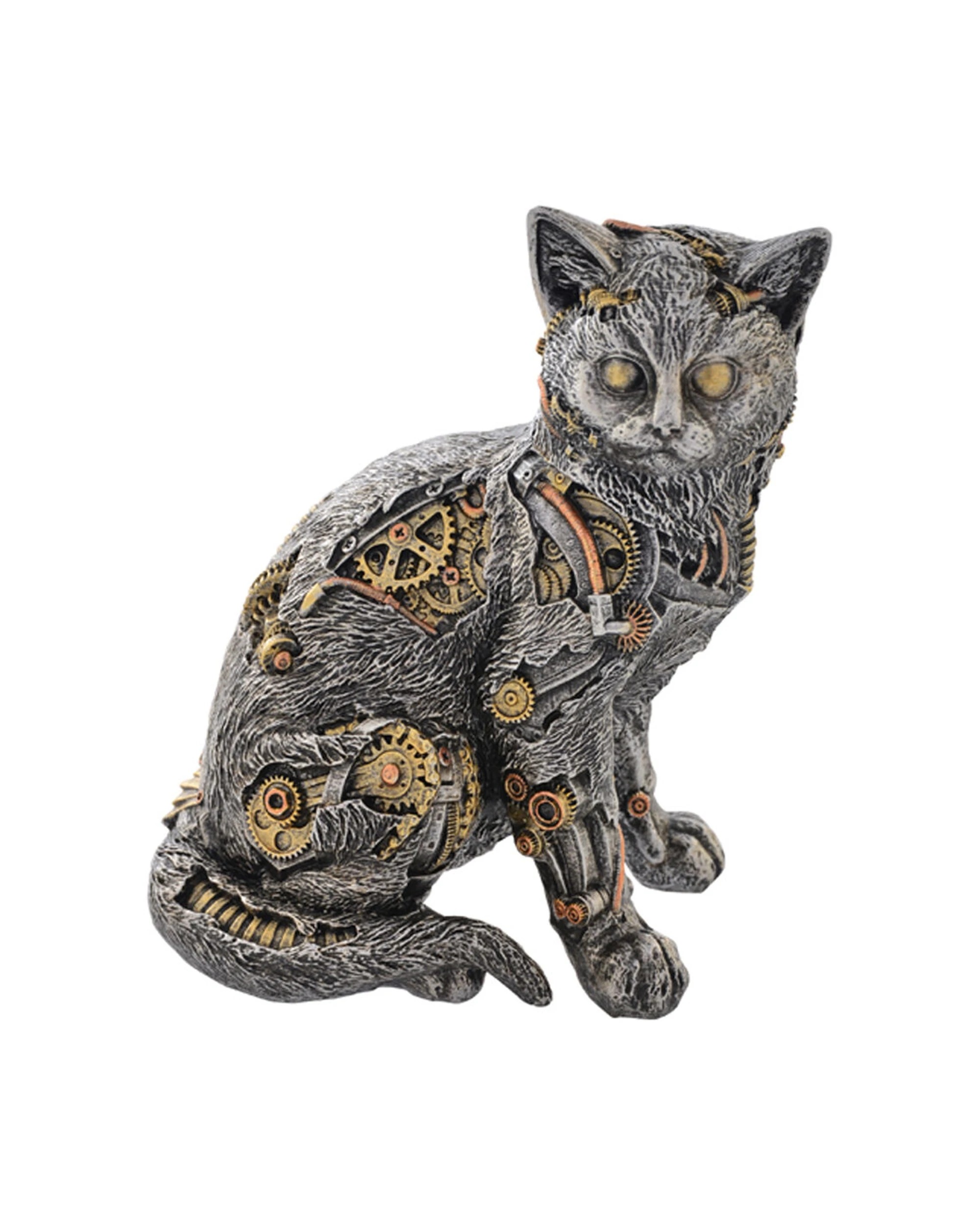 1 Gibson Gifts Steampunk Cat Figurine Home Decor - Grey, 1 of 1