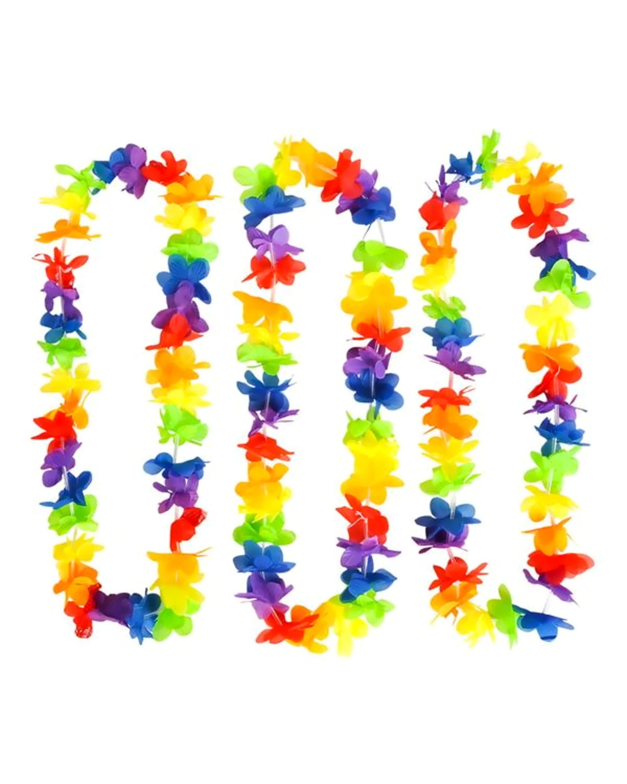 1 Partyrama Coloured Hawaiian Flower Leis Pack of 12, 1 of 1