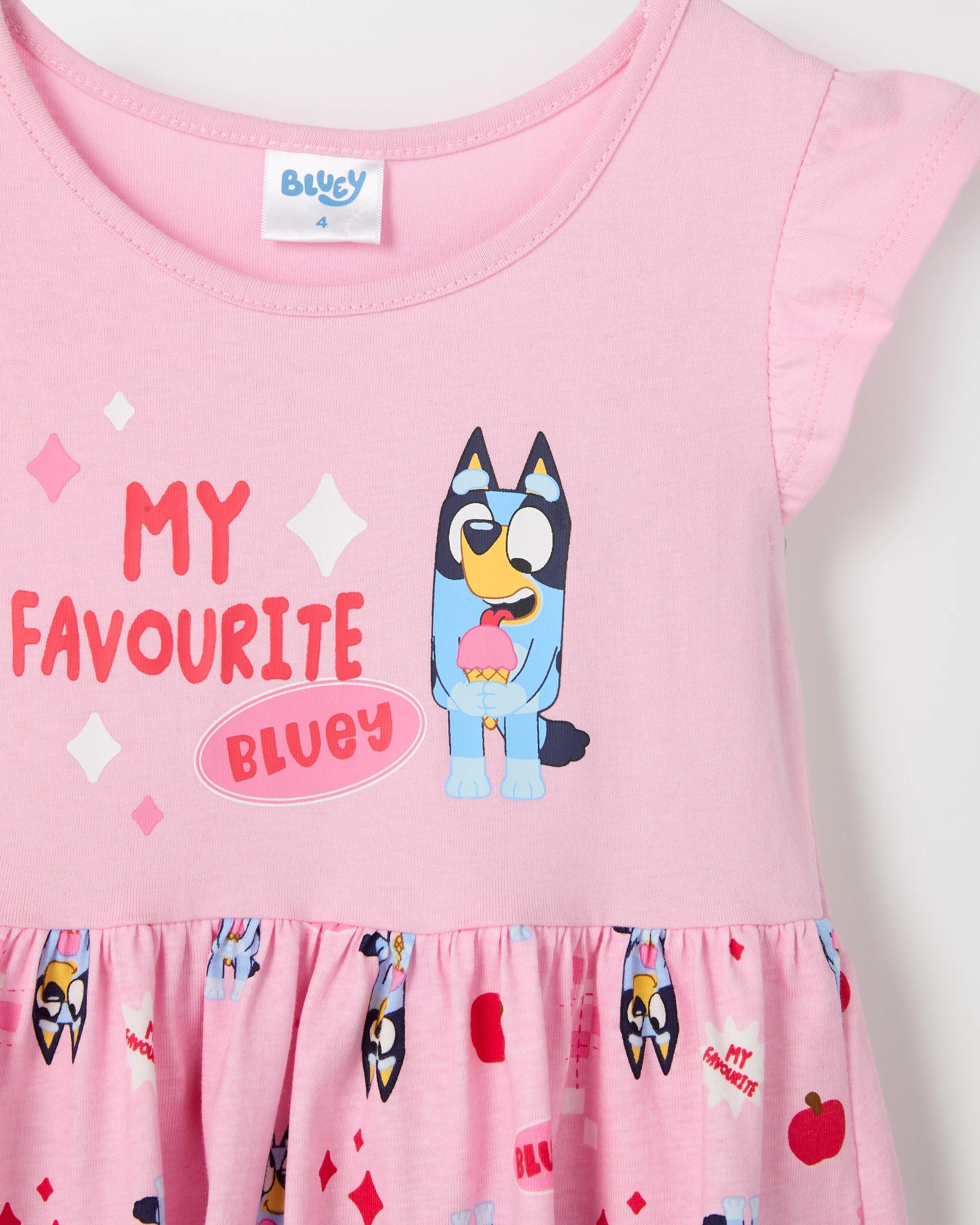 2 Bluey Australian Cotton Knit Dress PINK AOP BLUEY, 2 of 2