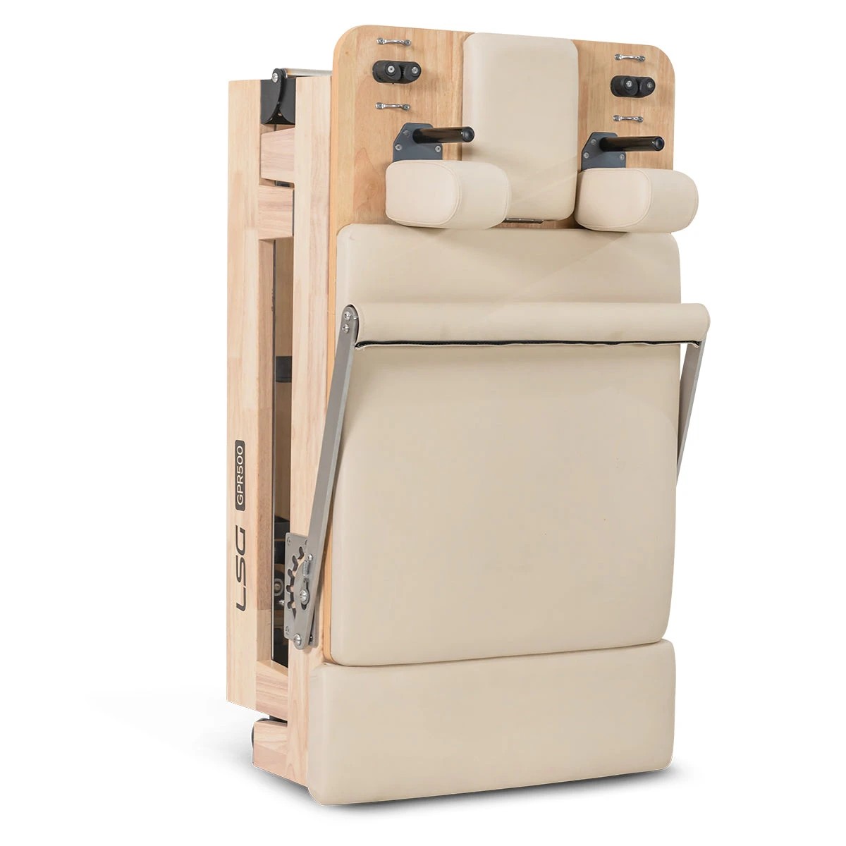 6 LSG GPR500 Folding Wooden Pilates Reformer Machine in Beige, 6 of 10