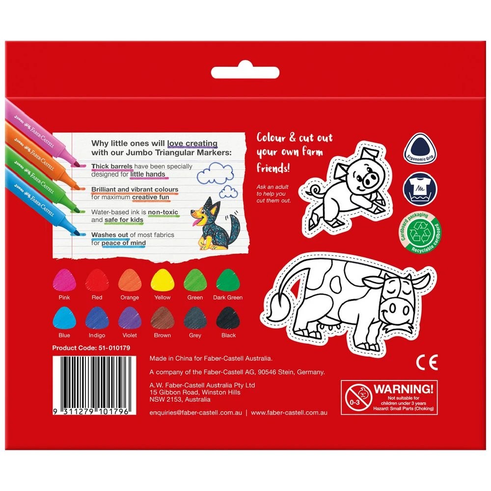 5 Faber-Castell Jumbo Triangular Markers 12 Pack, 5 of 5