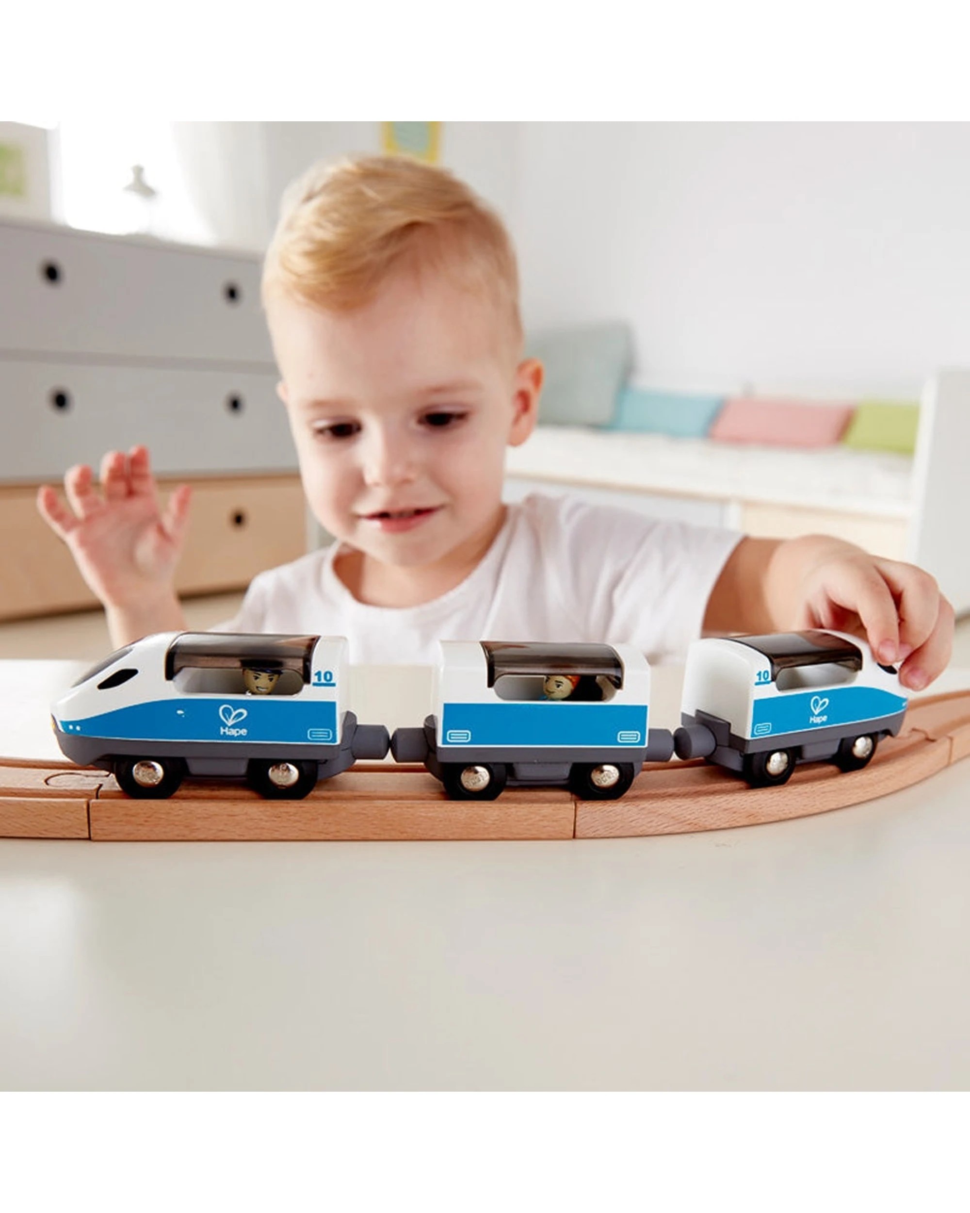 4 Hape Intercity Train Magnetic Couplings Kids Activity Toy Set - Multi, 4 of 5