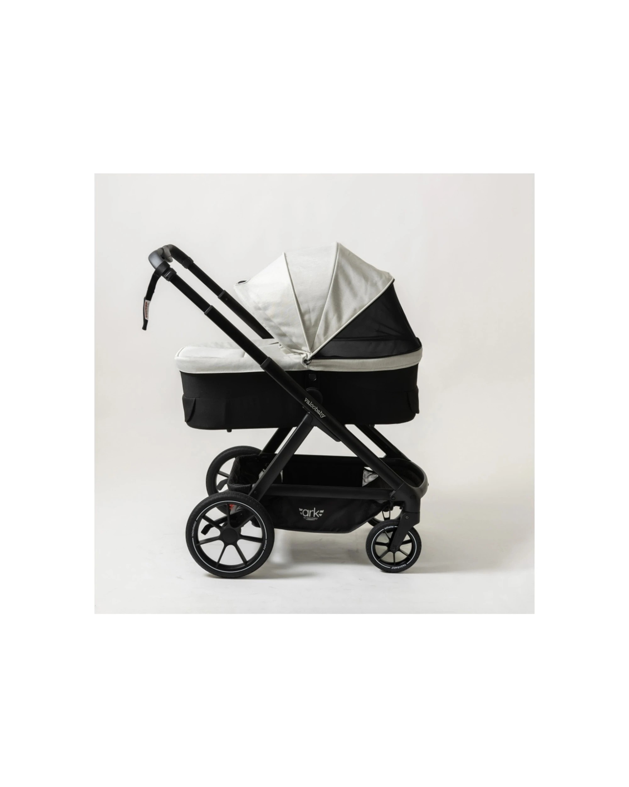 5 Valcobaby Bassinet for Ark Pram Adjustable Hood Airflow Mesh Security Belt - Grey, 5 of 5