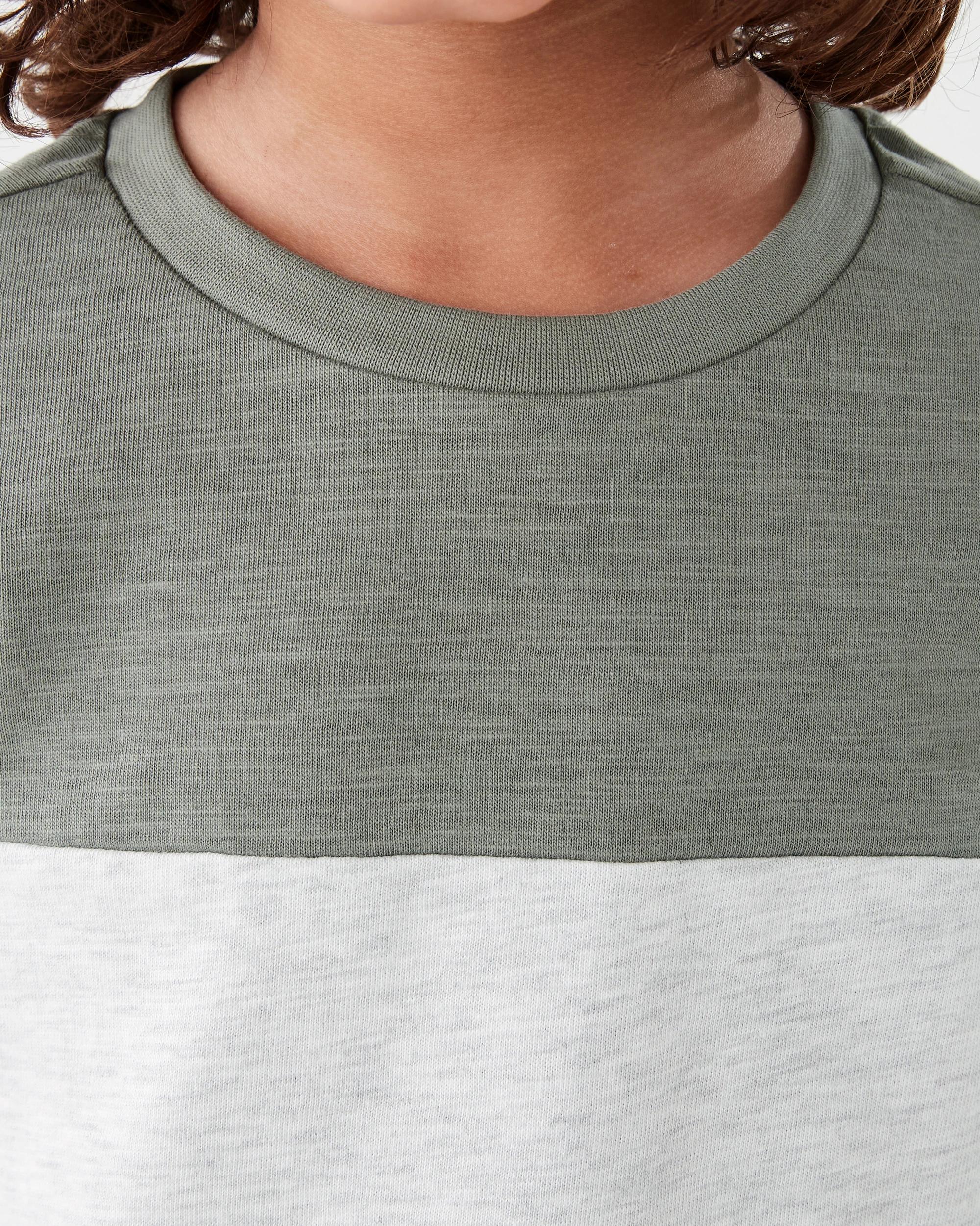 3 Long Sleeve Panel T-shirt Mnr Khk, 3 of 5