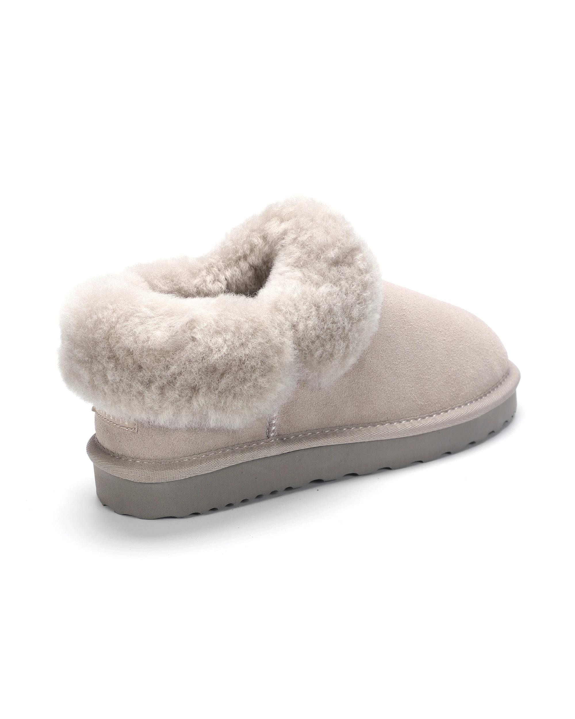 3 AUS WOOLI Cozy Sheepskin UGG Ankle Slippers LIGHTGREY, 3 of 6